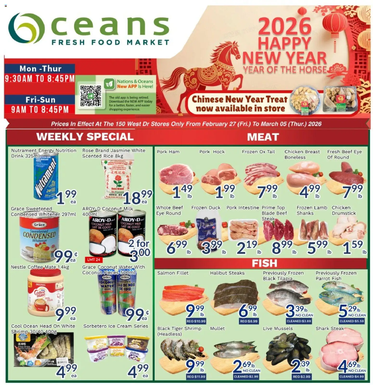 Oceans weekly flyer / circulaire - page 1- valid from Feb 27, 2026