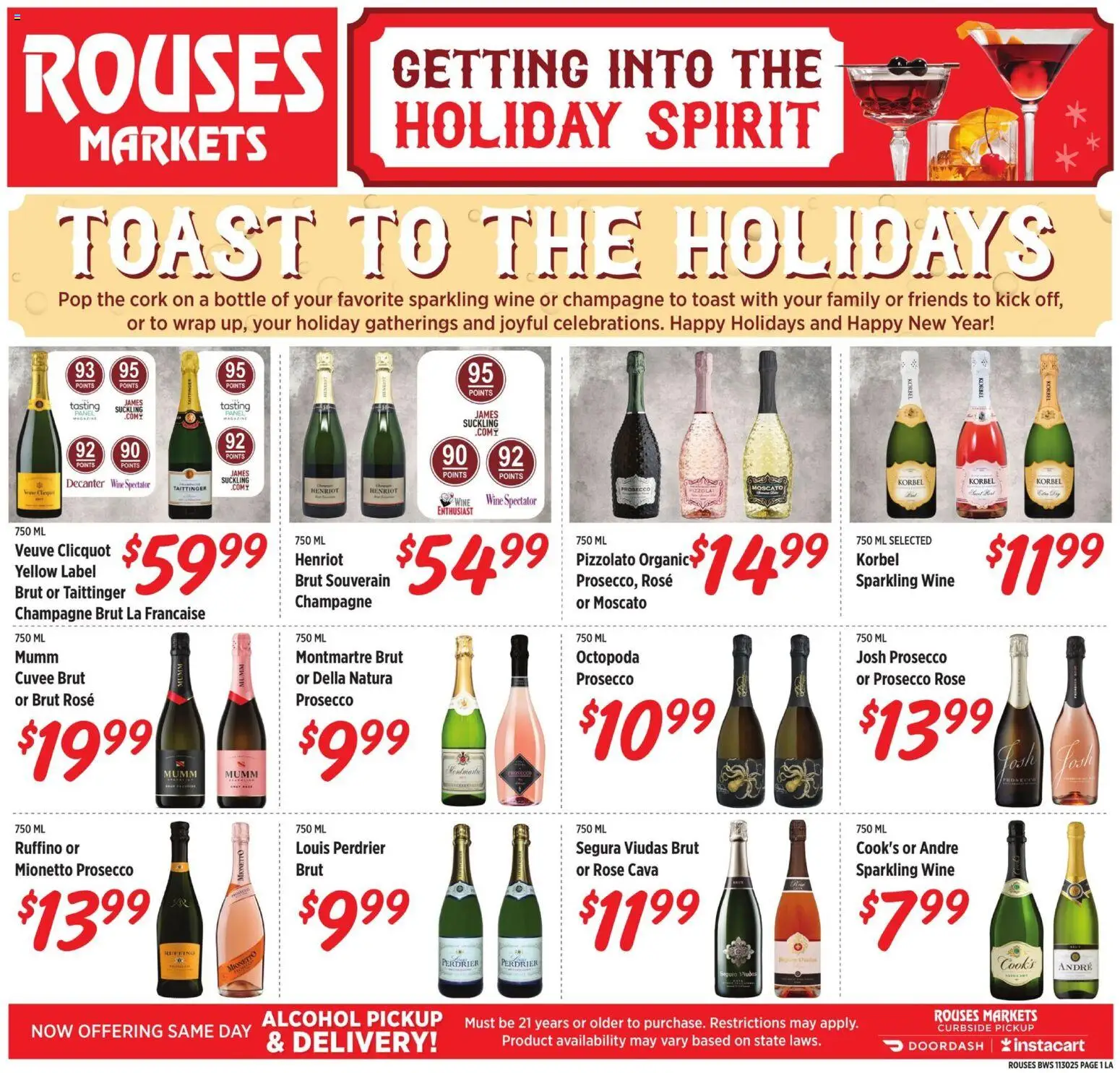 Rouses Alcohol Flyer - page 1- valid from 11/28/2025