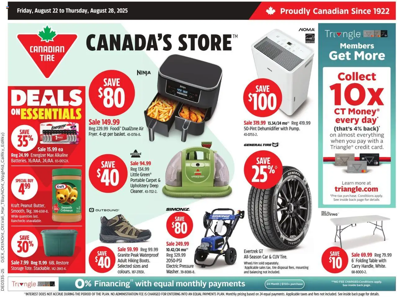 Canadian Tire weekly flyer / circulaire - page 1- valid from Aug 22, 2025