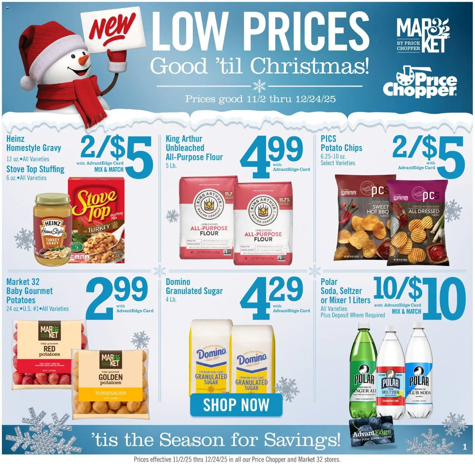 Price Chopper Holiday Flyer - page 1- valid from 11/02/2025