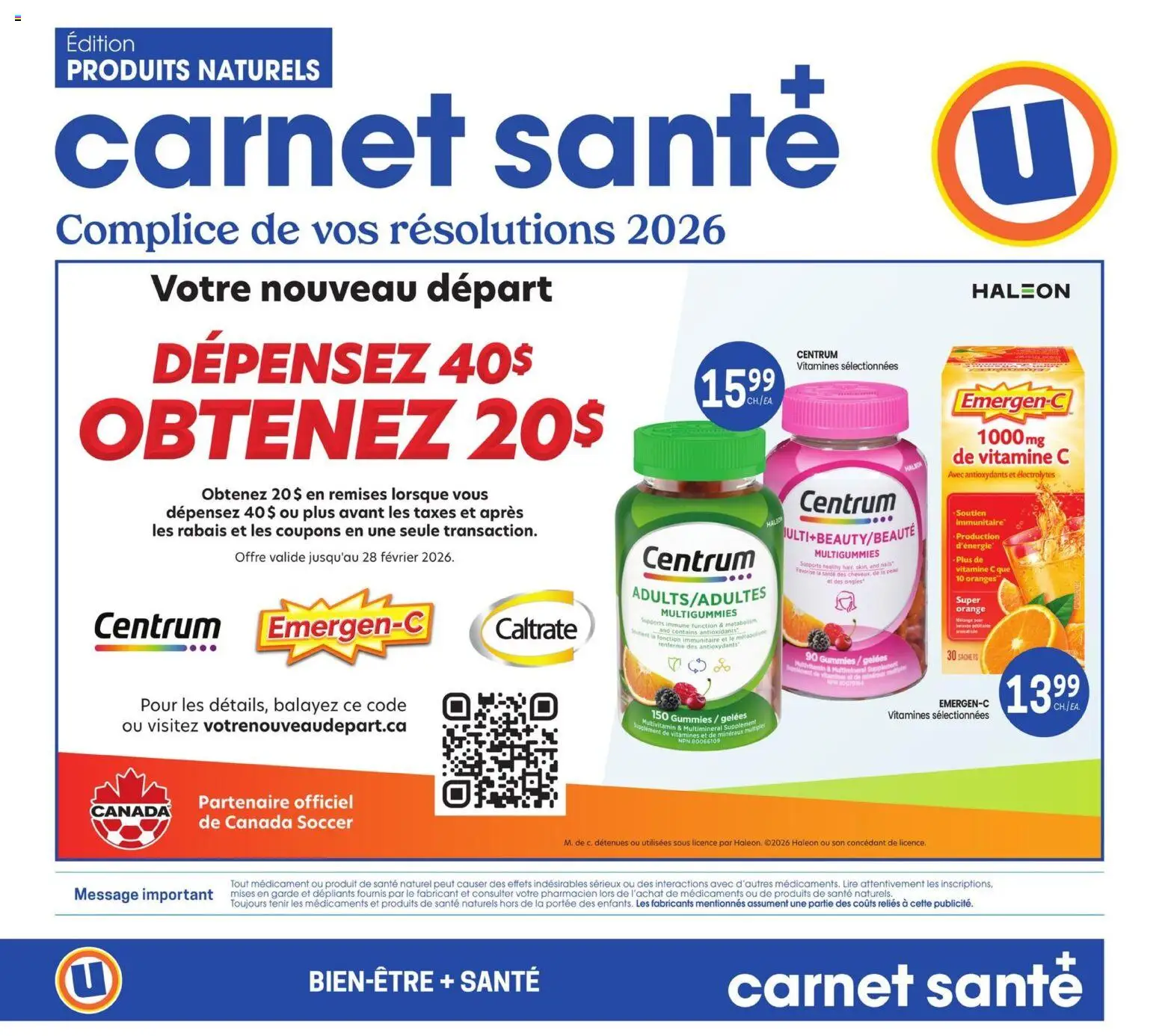 Uniprix - Carnet santé - page 1- valid from Jan 8, 2026