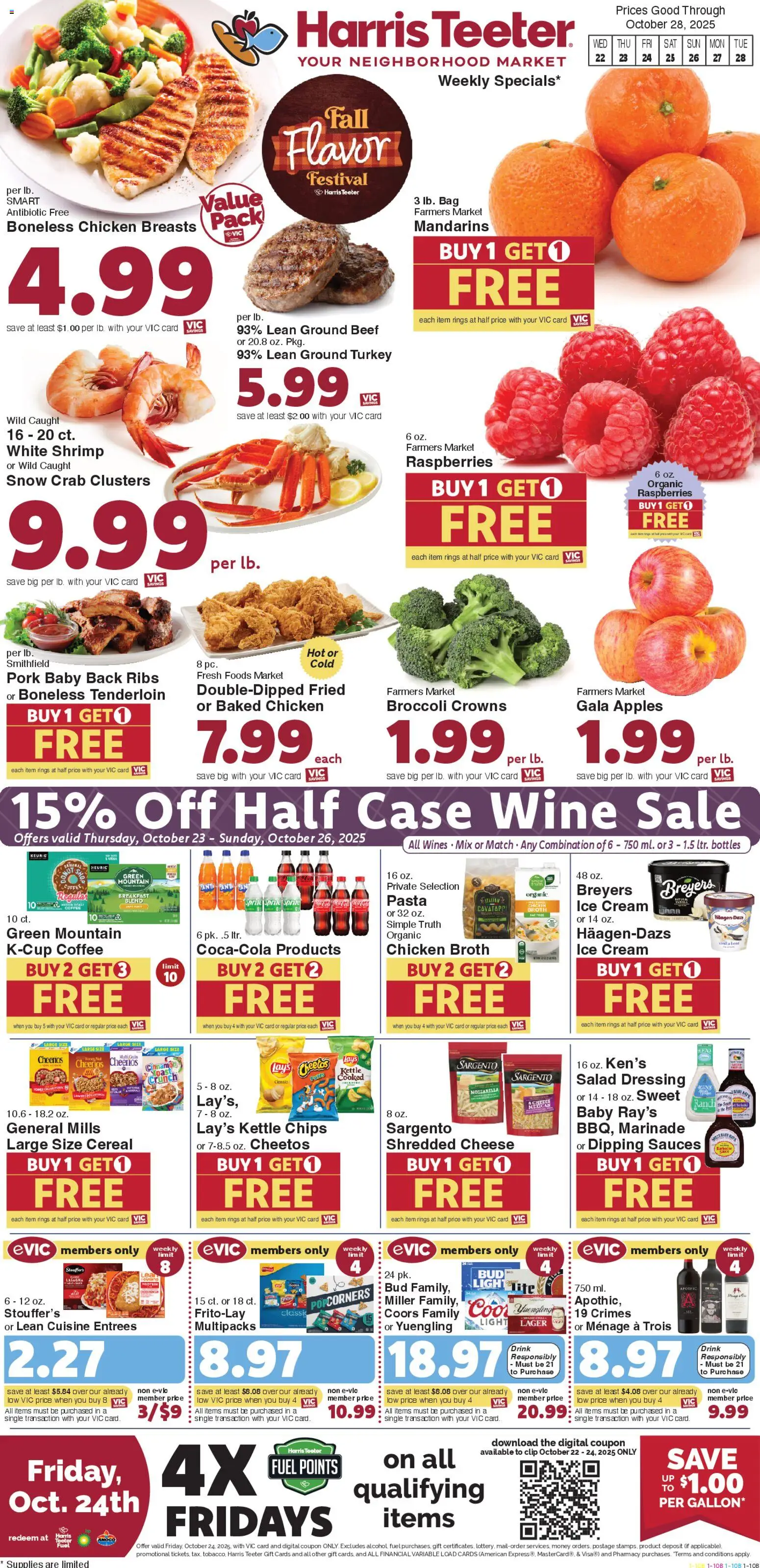 Harris Teeter Weekly Ad - SC - page 1- valid from 10/22/2025