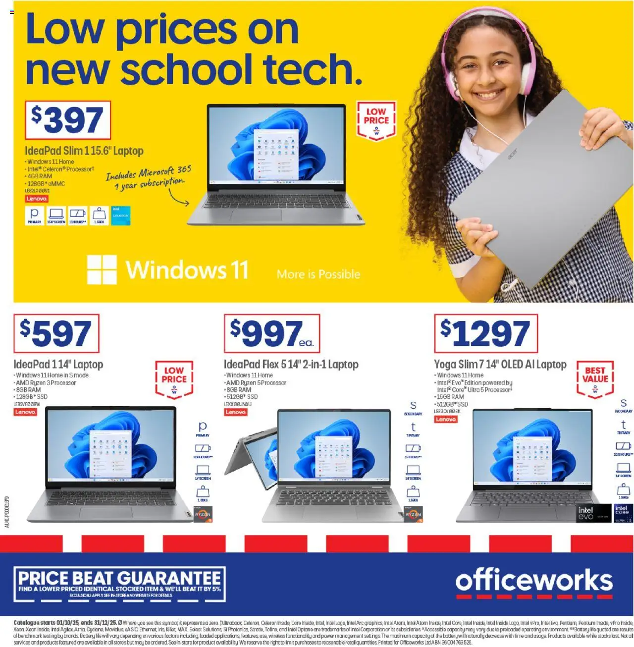 Officeworks  Catalogue  - page 1- valid from 01/10/2025