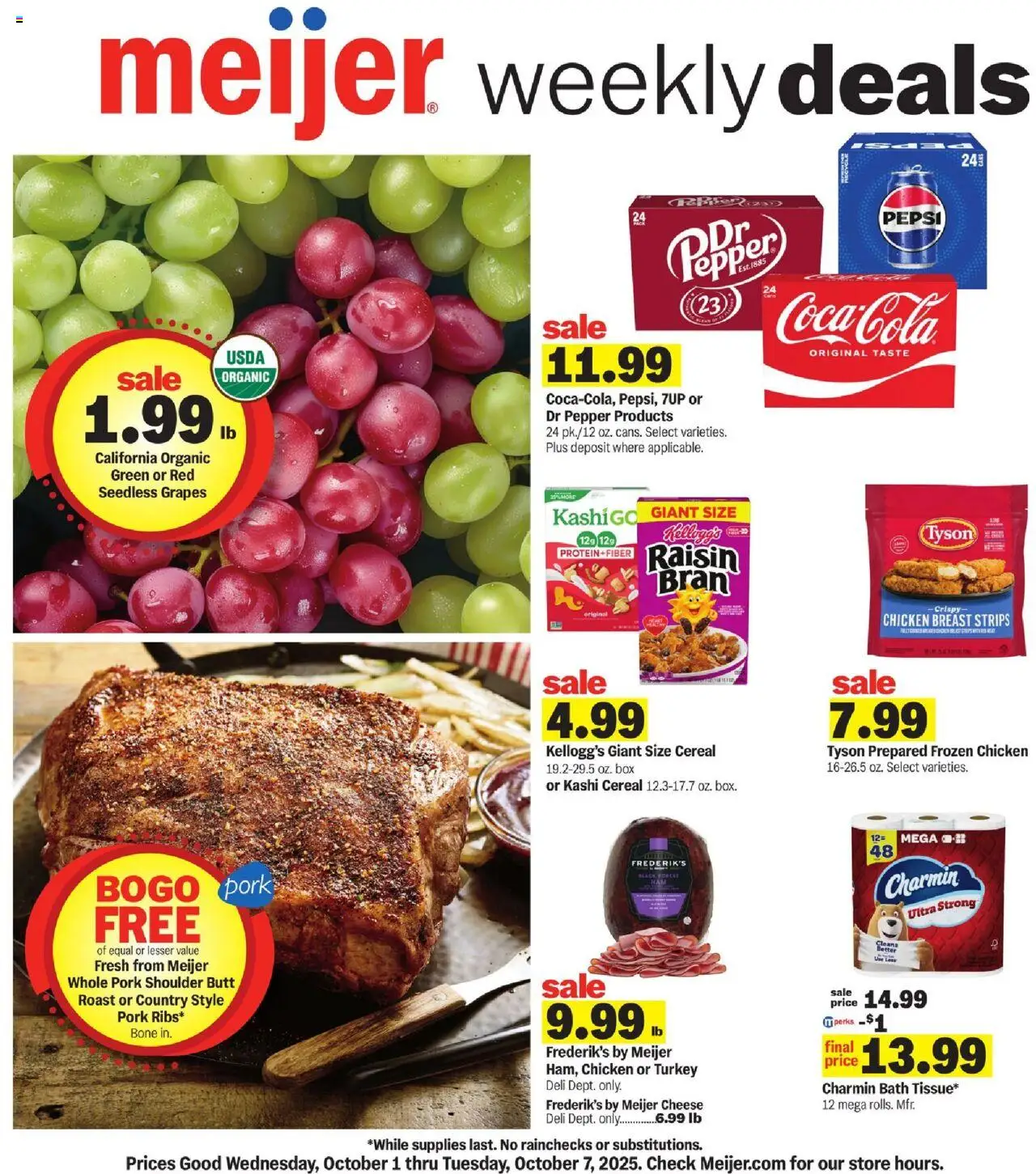 Meijer Weekly Ad - page 1- valid from 10/01/2025