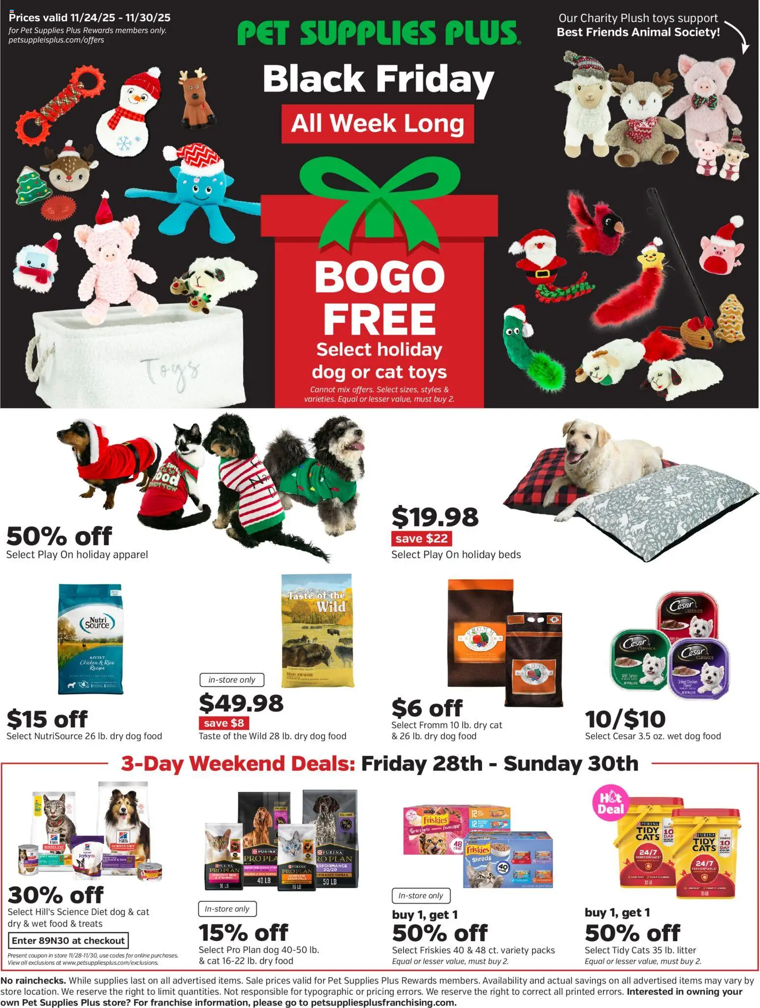 Pet Supplies Plus Black Friday - page 1- valid from 11/24/2025
