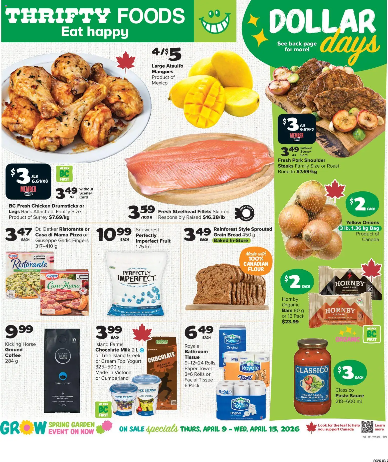 Thrifty Foods weekly flyer / circulaire - page 1- valid from Apr 9, 2026