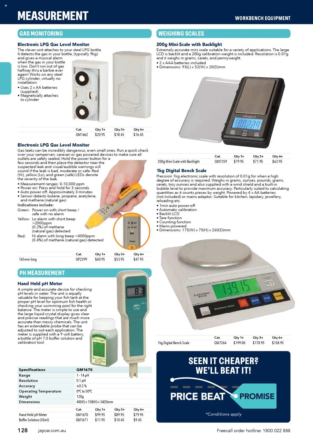 Jaycar Engineering & Scientific Catalogue 2025/2026  - page 128- valid from 09/07/2025