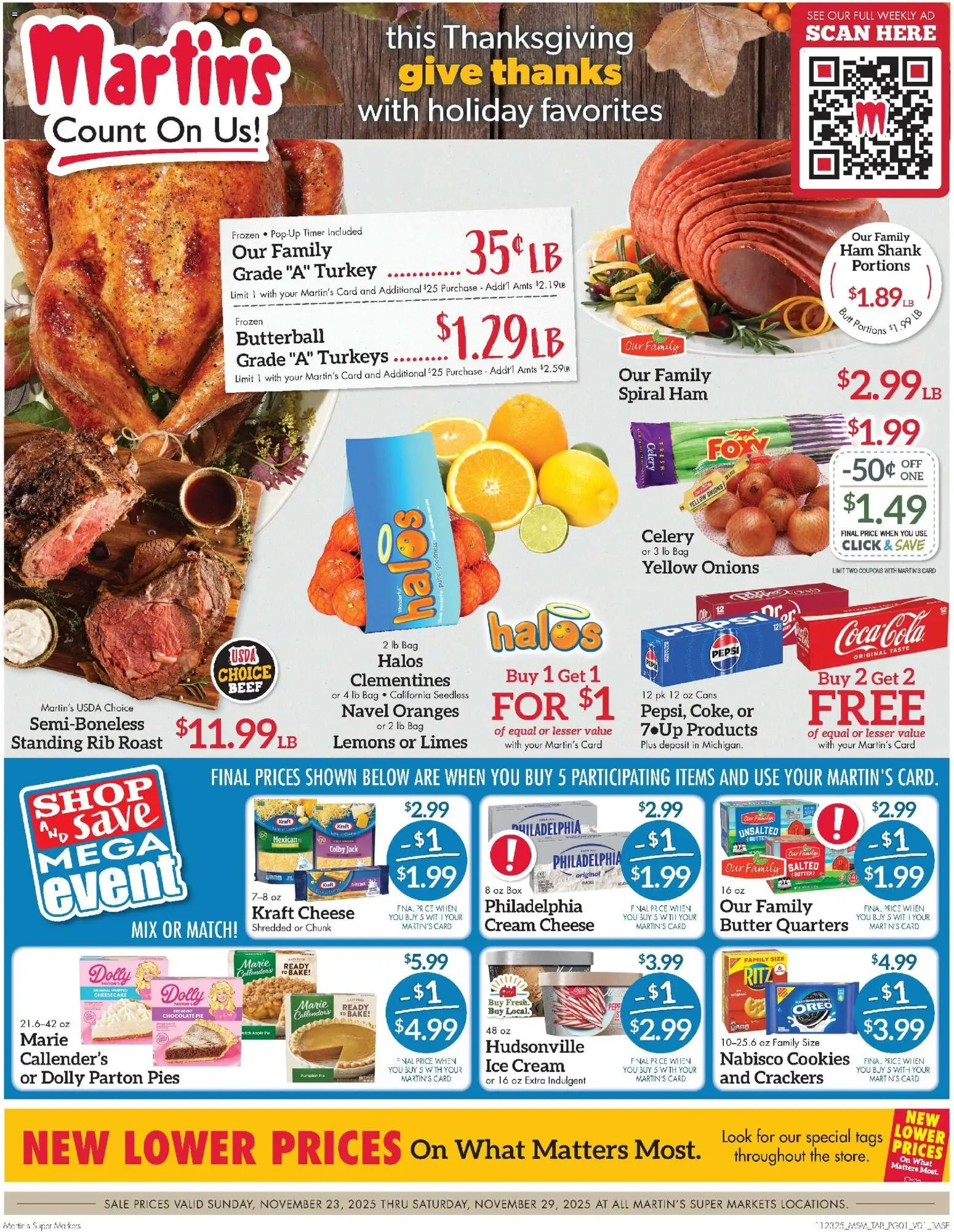 Martin’s Weekly Ad - page 1- valid from 11/23/2025