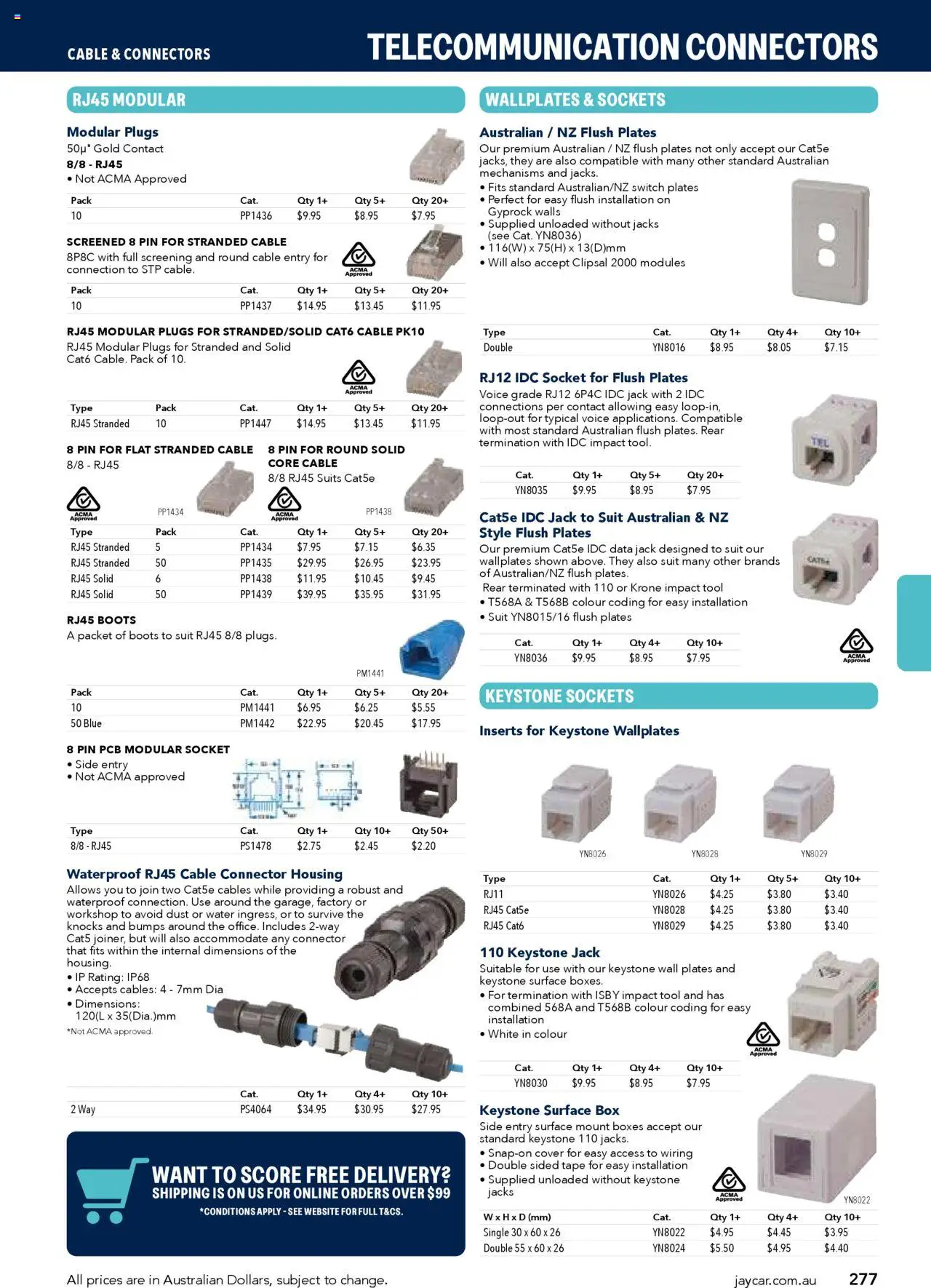 Jaycar Engineering & Scientific Catalogue 2025/2026  - page 277- valid from 09/07/2025