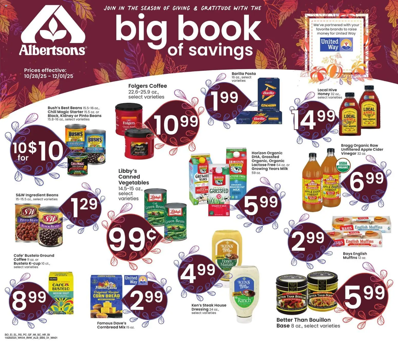 Albertsons Big Book of Savings - page 1- valid from 10/28/2025