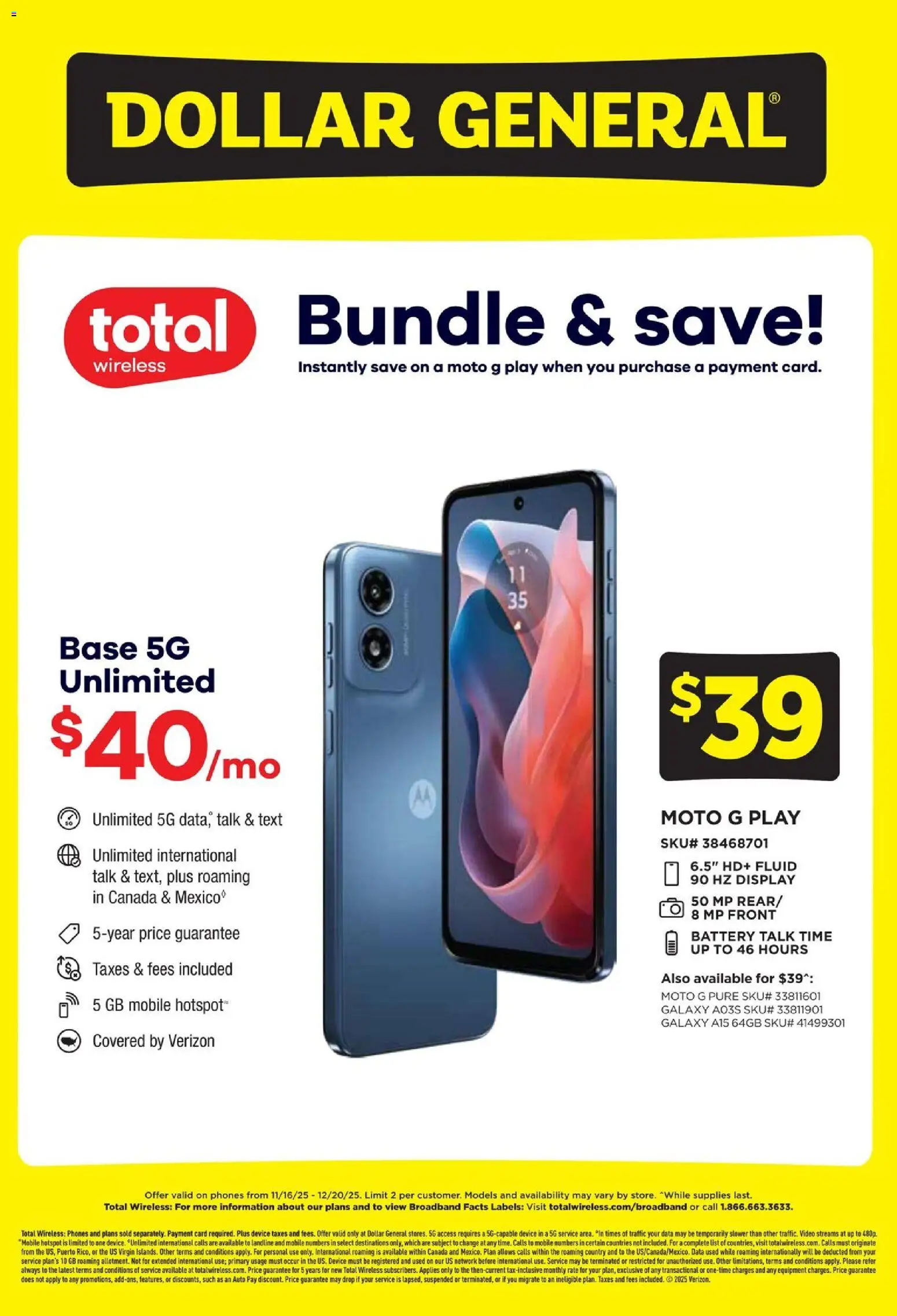 Dollar General Wireless Deals - page 1- valid from 11/16/2025