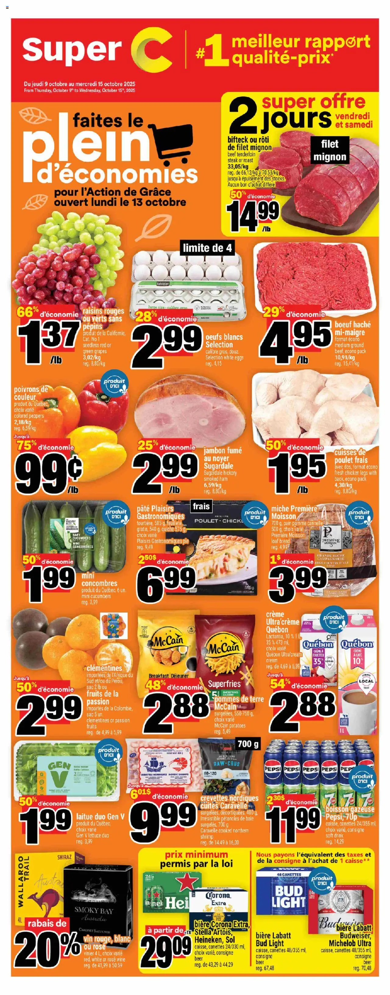 Super C weekly flyer / circulaire - page 1- valid from Oct 9, 2025