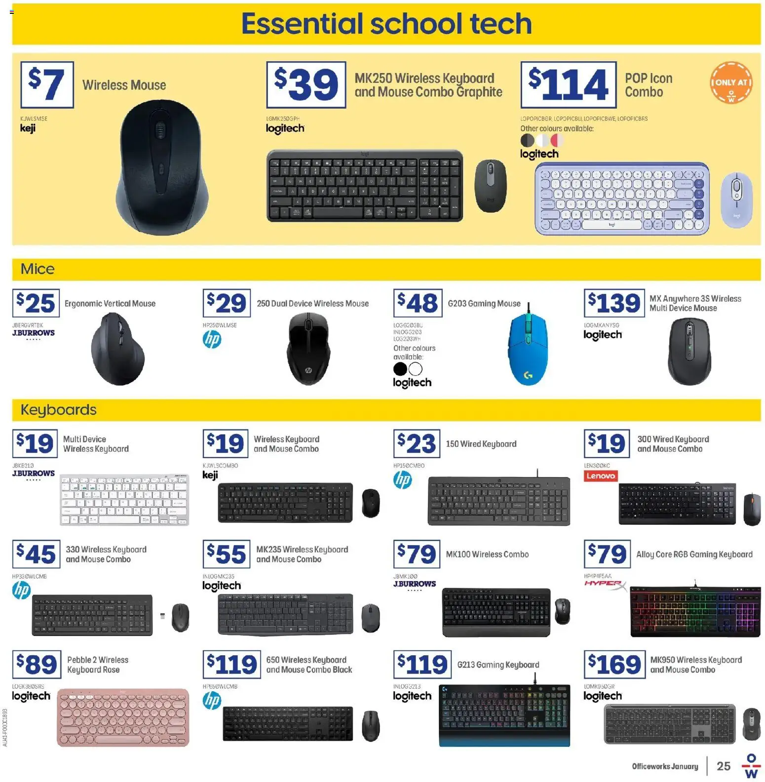 Officeworks  Catalogue  - page 25- valid from 01/01/2026