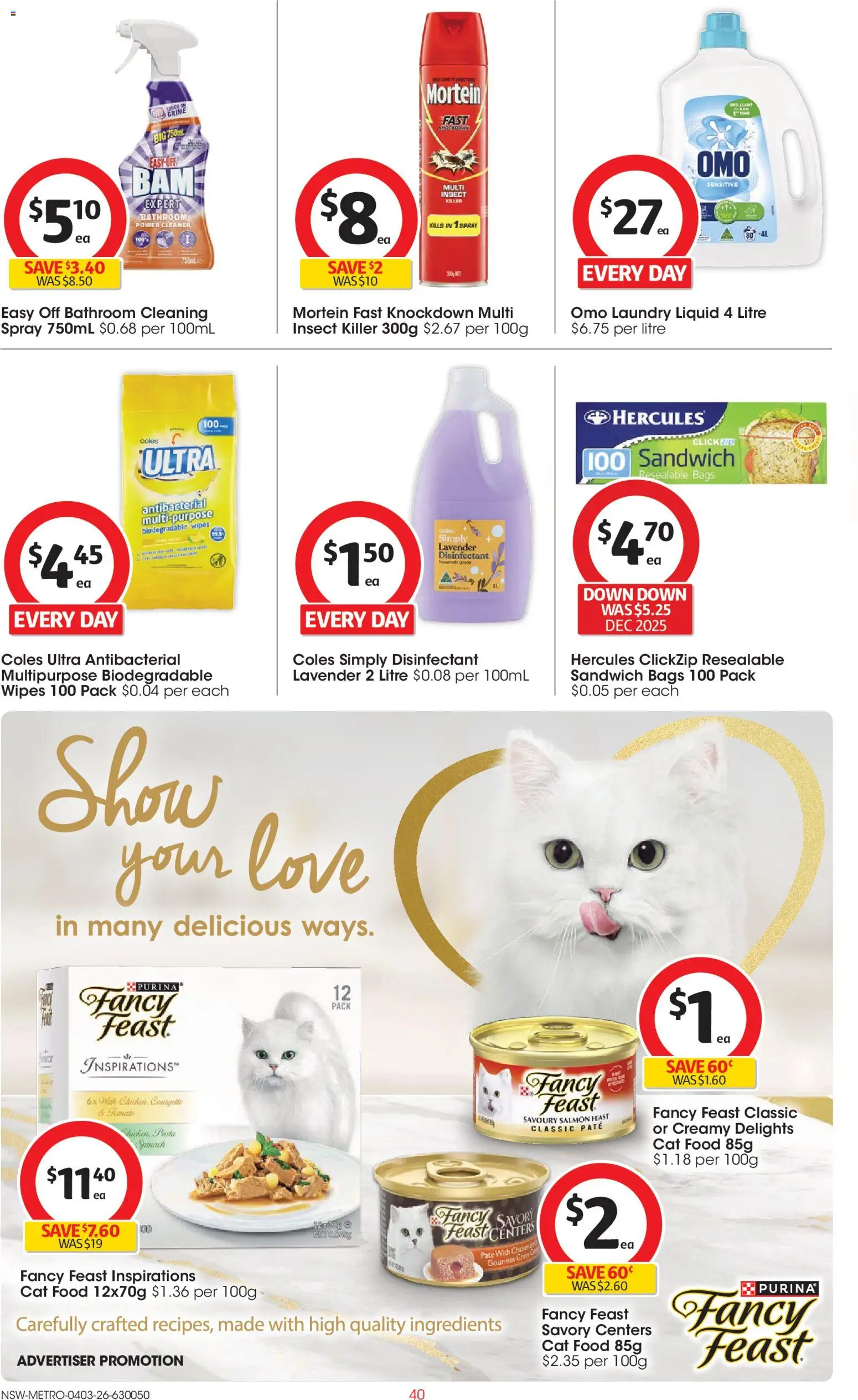 Coles catalogue  - page 40- valid from 04/03/2026