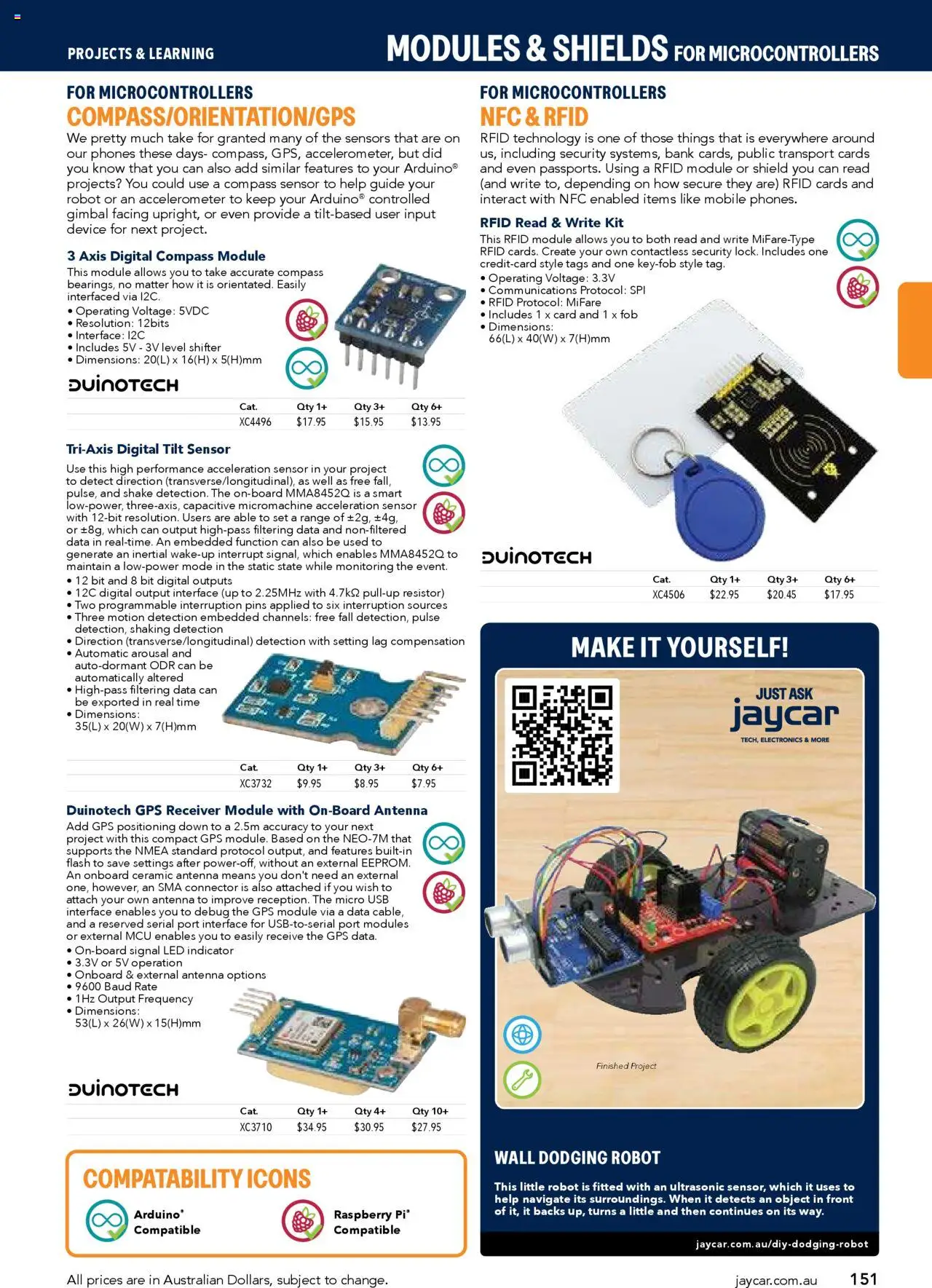 Jaycar Engineering & Scientific Catalogue 2025/2026  - page 151- valid from 09/07/2025