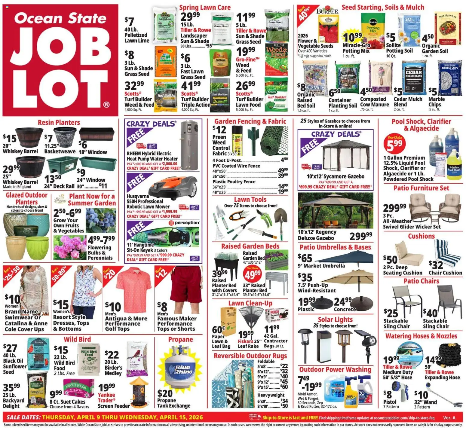 Ocean State Job Lot Weekly Ad - page 1- valid from 04/09/2026
