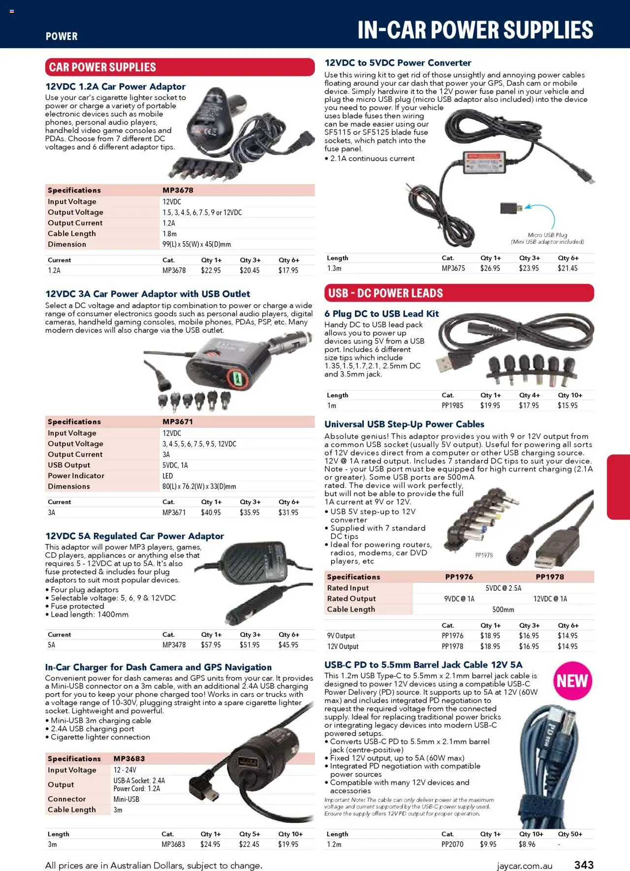Jaycar Engineering & Scientific Catalogue 2025/2026  - page 343- valid from 09/07/2025