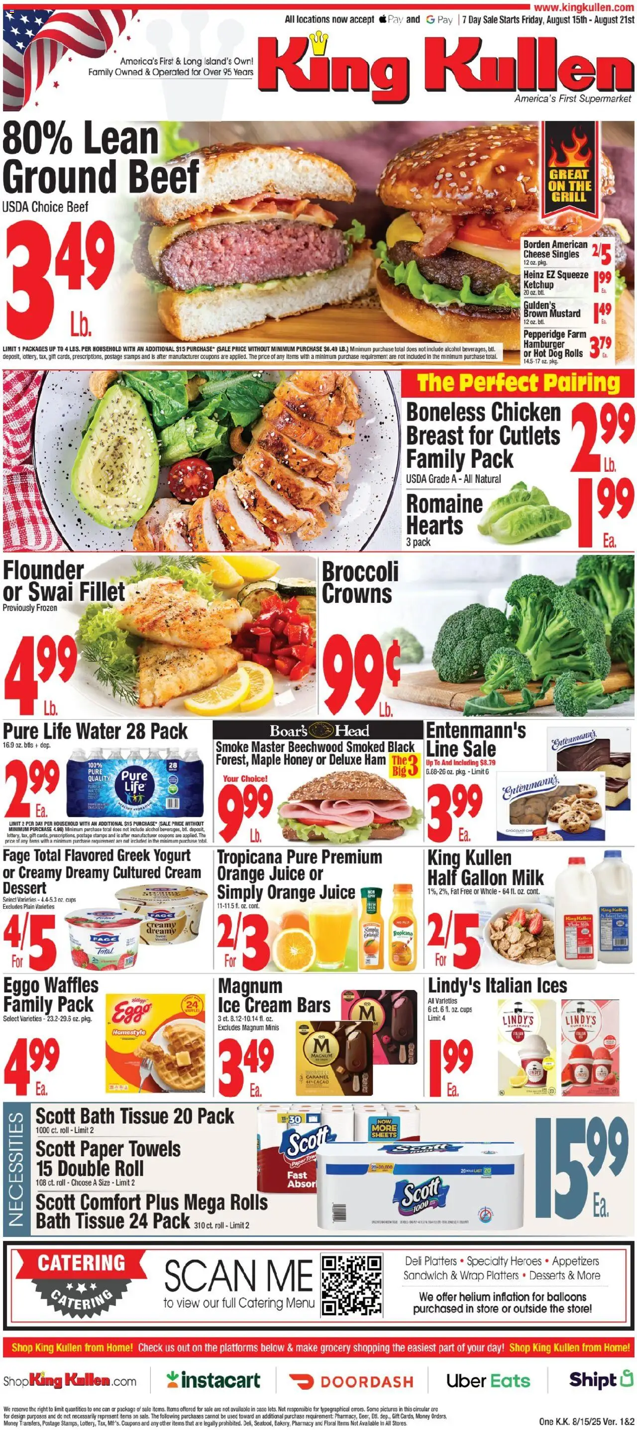 King Kullen Weekly Ad - page 1- valid from 08/14/2025