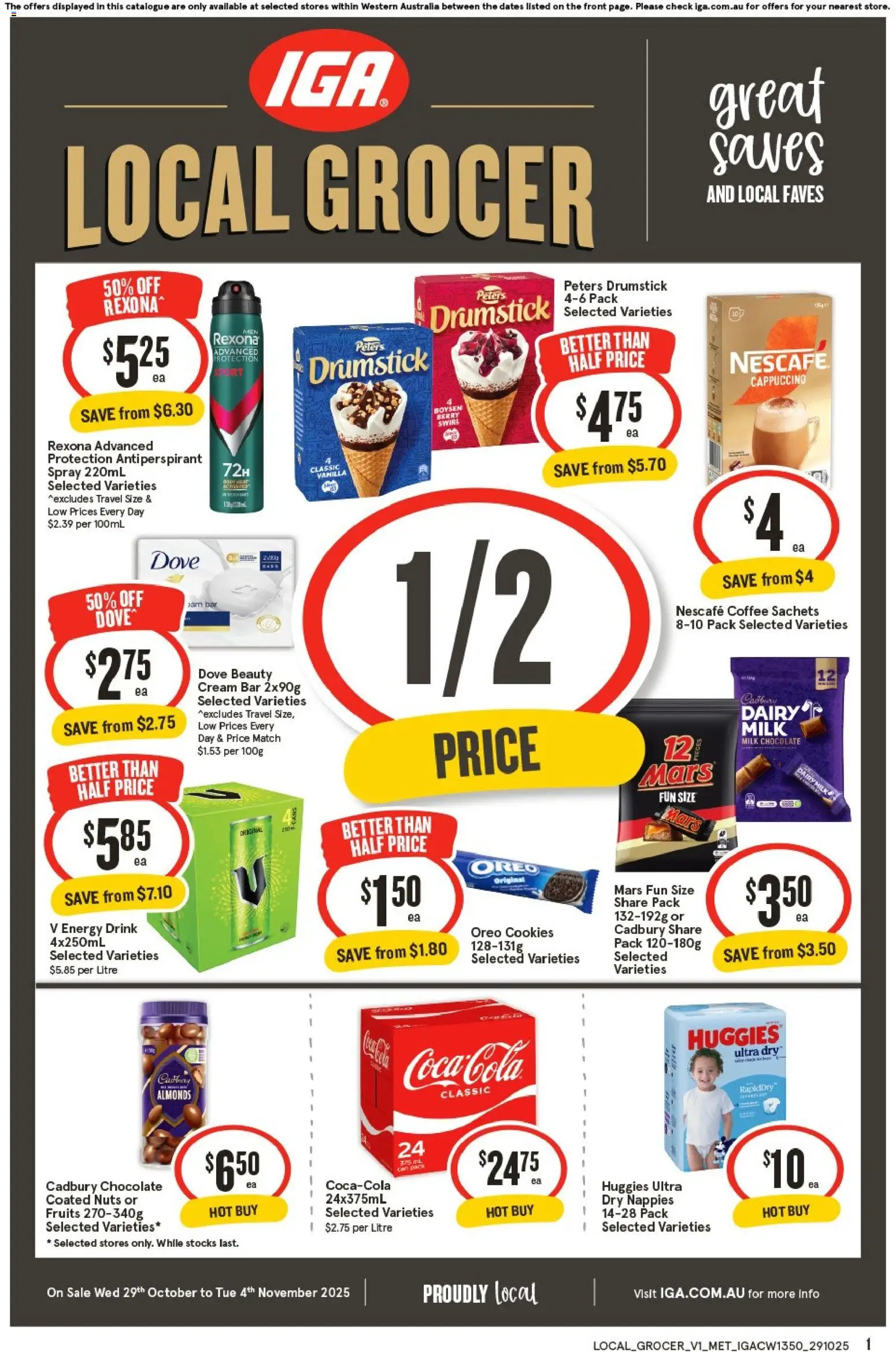 IGA Local Grocer WA - page 1- valid from 29/10/2025