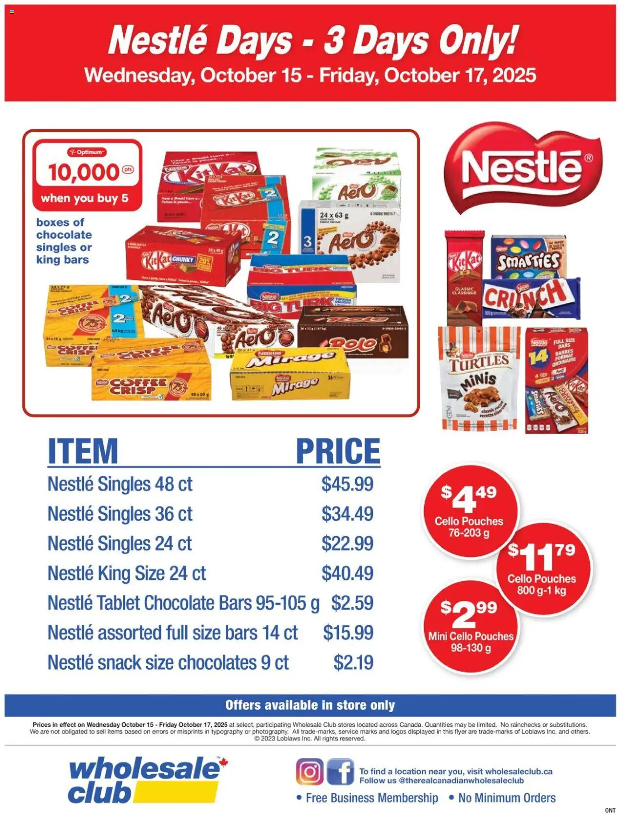 Wholesale Club - Nestlé Days - page 1- valid from Oct 15, 2025