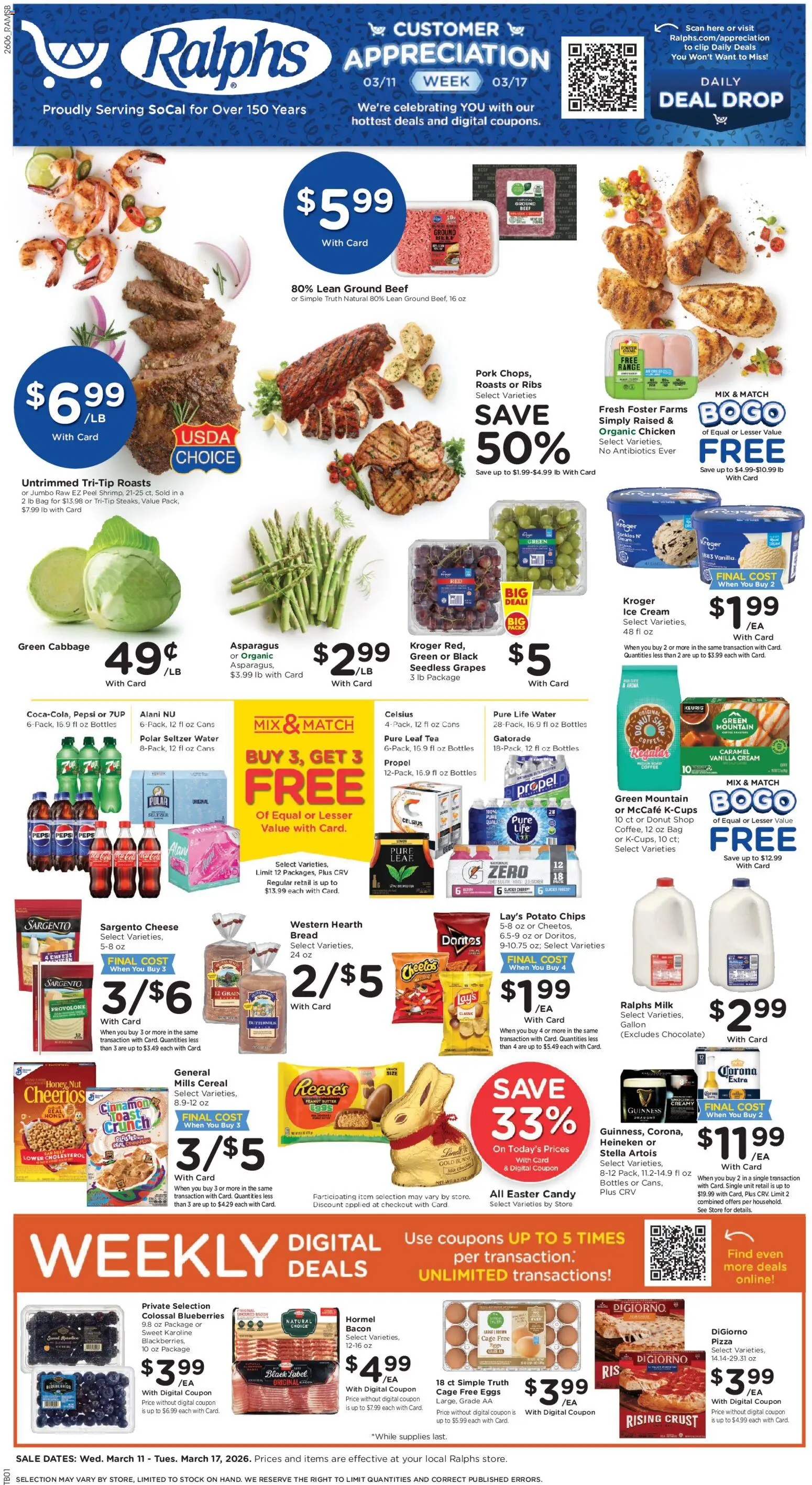 Ralphs Weekly Ad - page 1- valid from 03/11/2026