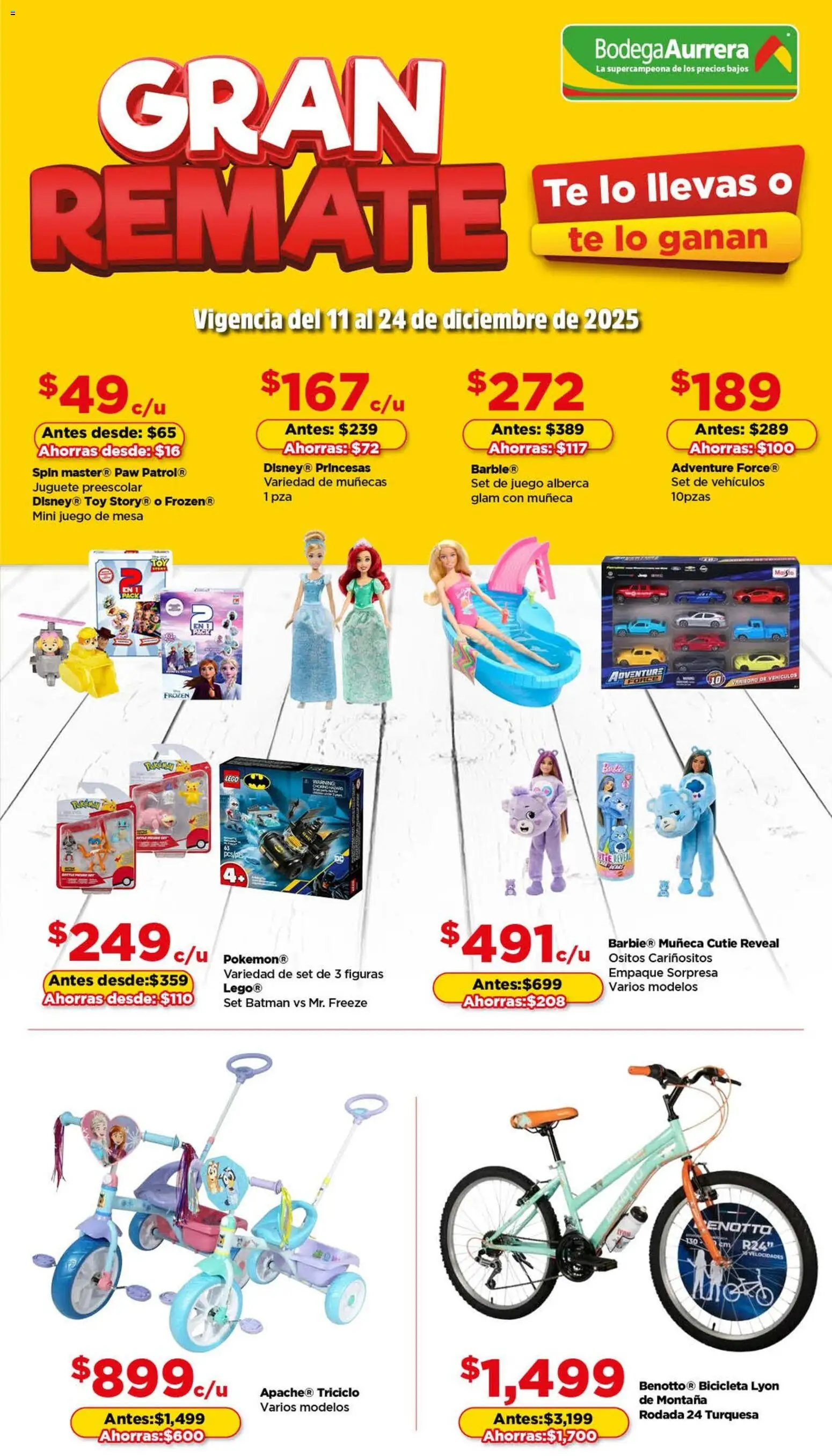 Bodega Aurrerá folleto Gran Remate - página 1- válido desde 11/12/2025