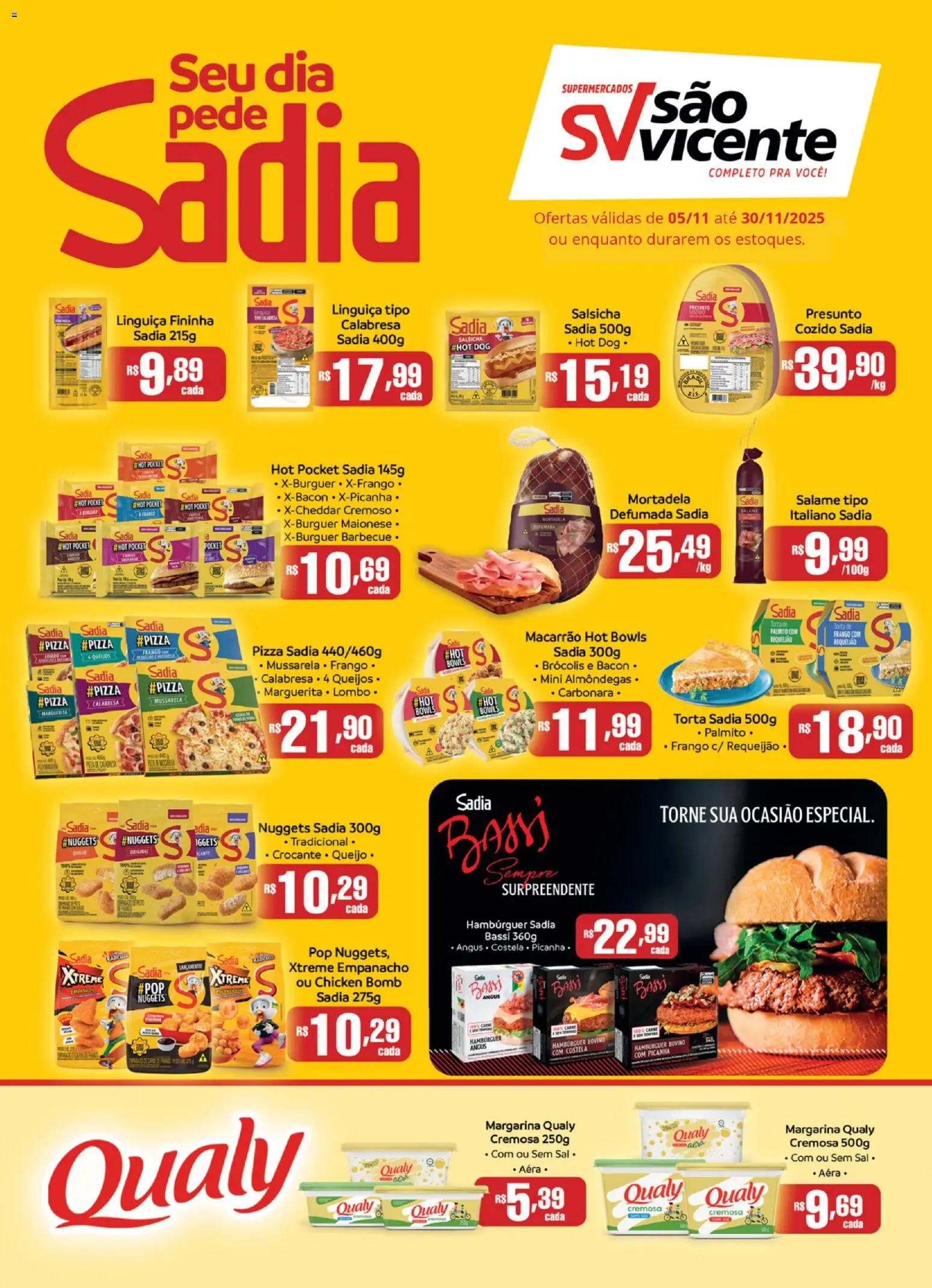 Supermercados São Vicente - Ofertas Sadia - página 1- válido a partir de 05/11/2025
