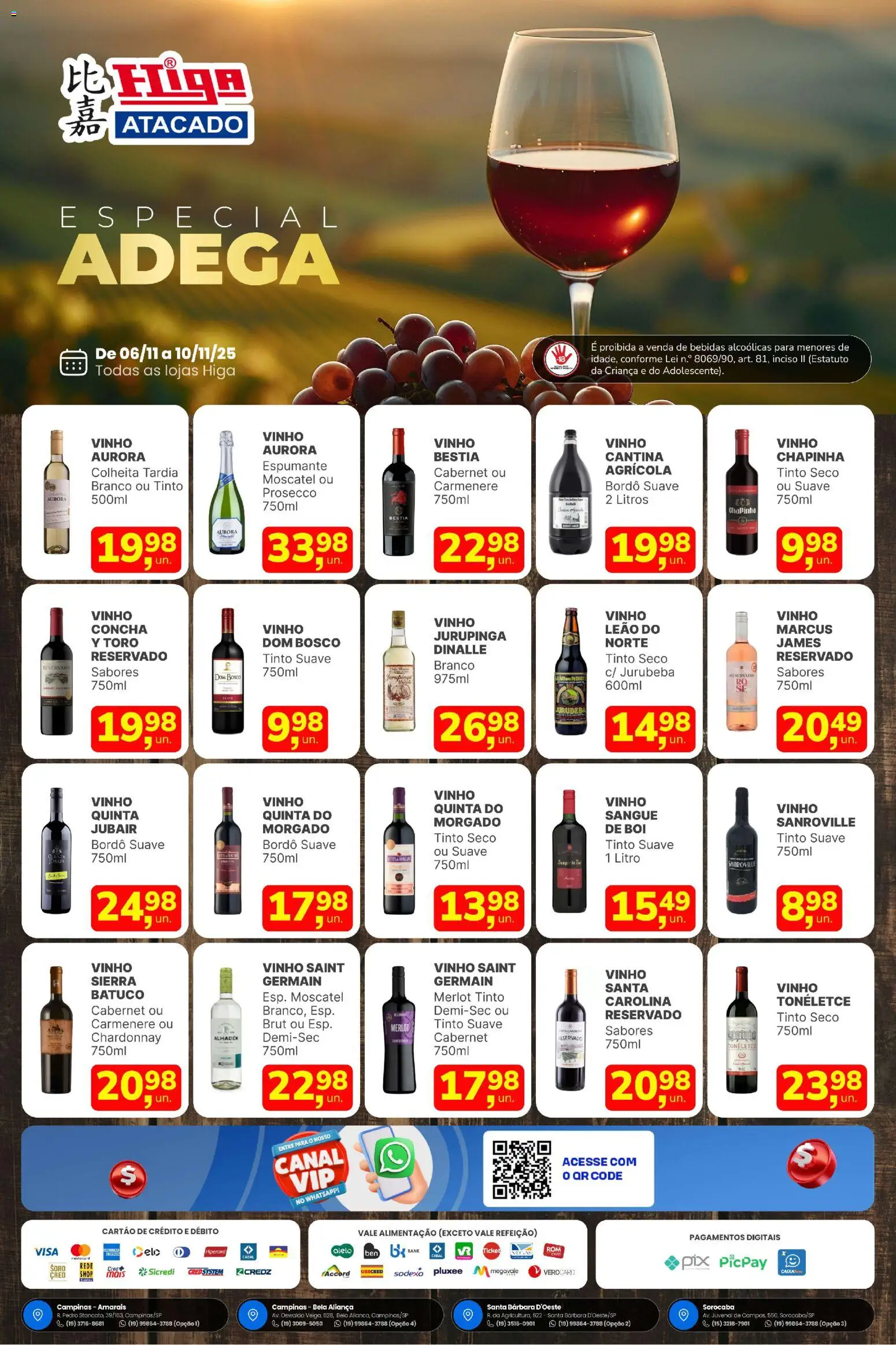 Higa Atacado - Ofertas Especial de Vinhos - página 1- válido a partir de 06/11/2025
