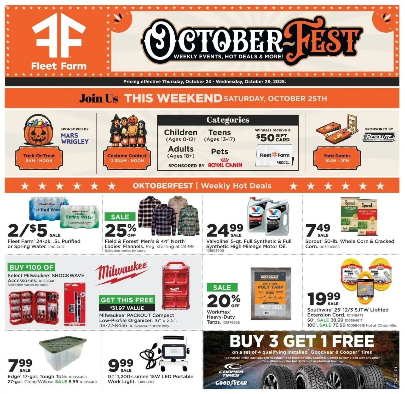 Mills Fleet Farm Weekly Ad - page 1- valid from 10/23/2025