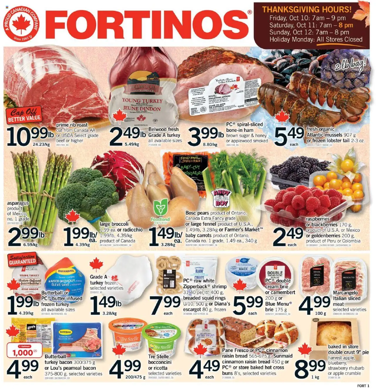 Fortinos weekly flyer / circulaire - page 1- valid from Oct 9, 2025