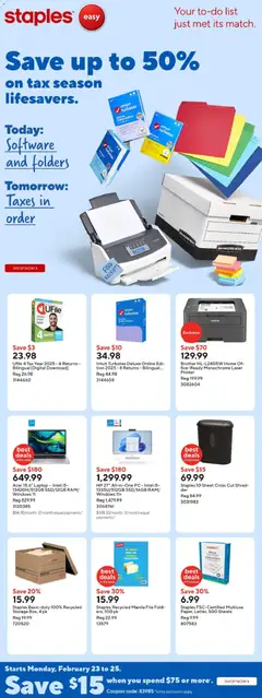 Preview Staples weekly flyer / circulaire valid from Feb 20, 2026