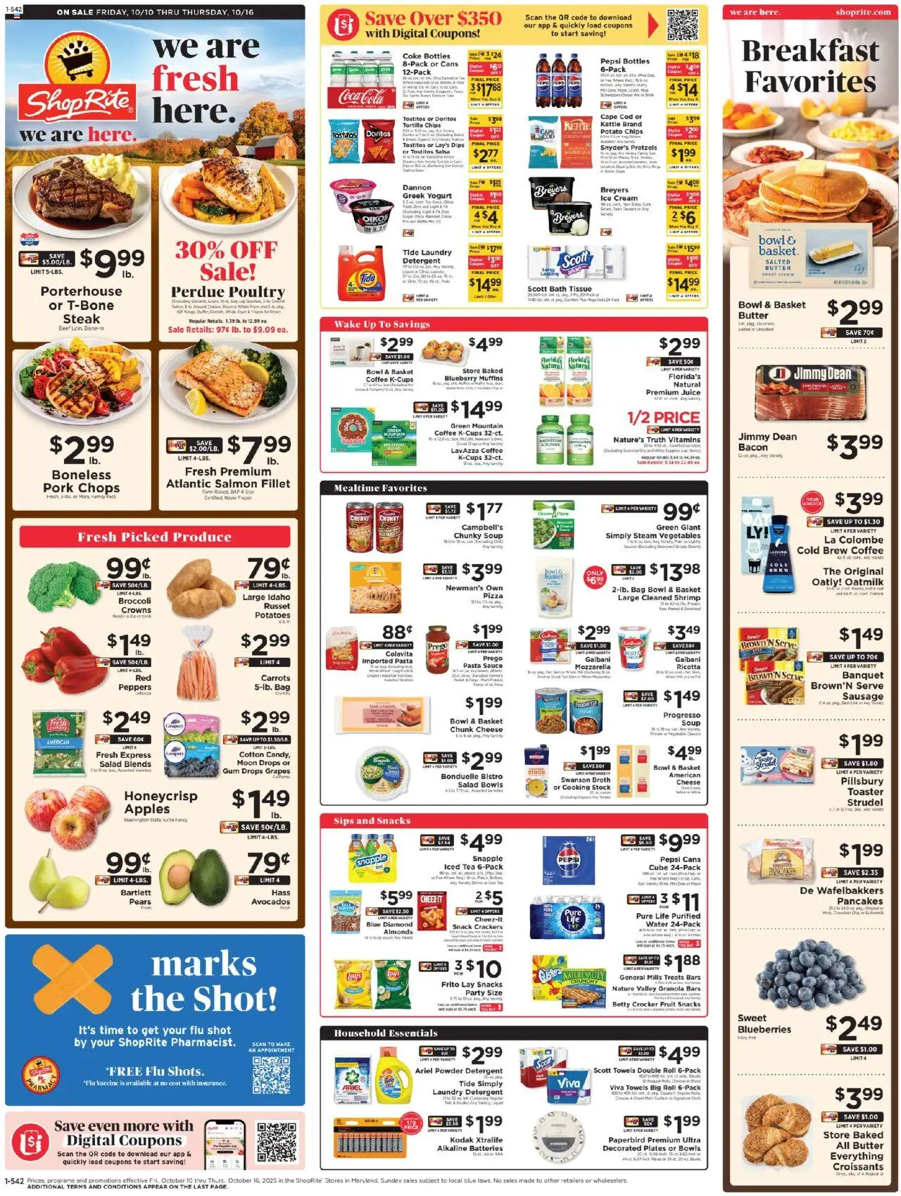 ShopRite Weekly Ad  - page 1- valid from 10/10/2025
