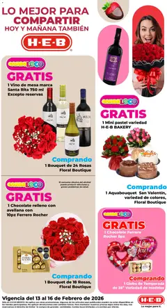 H-E-B folleto válido desde 13/02/2026