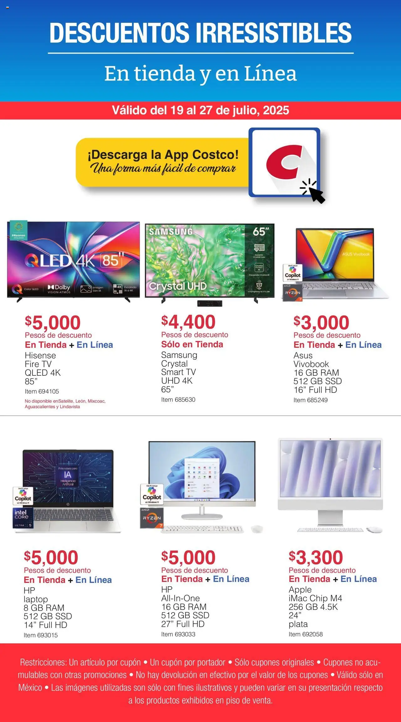Costco - Catálogo Descuentos Irresistibles  - página 1- válido desde 19/07/2025