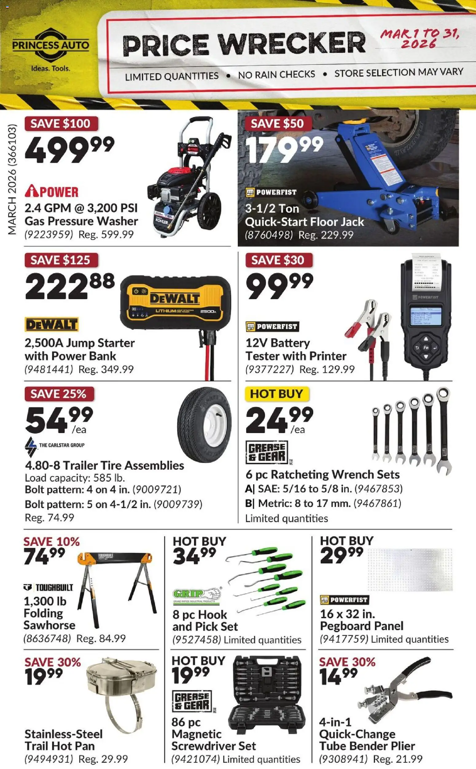 Princess Auto flyer - Price Wrecker - page 1- valid from Mar 1, 2026