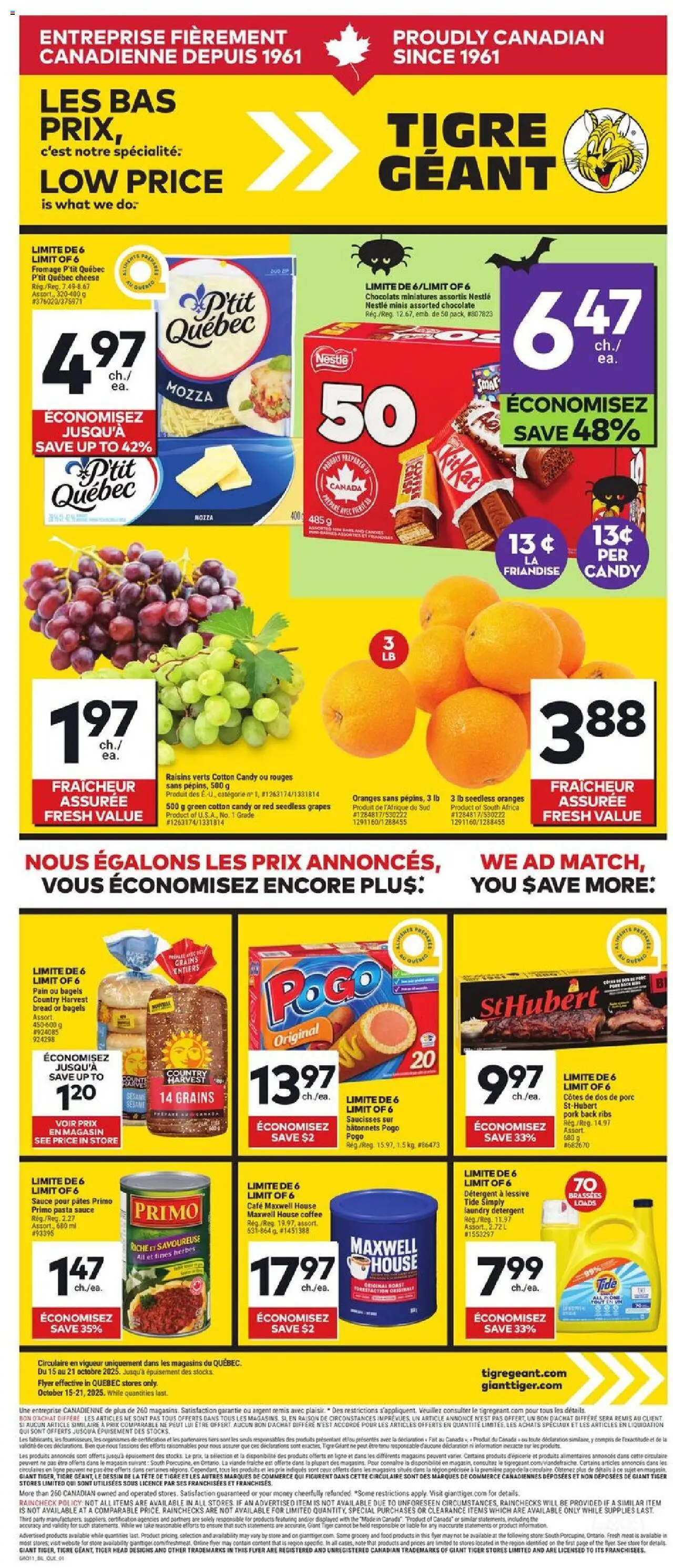 Giant Tiger weekly flyer / circulaire - page 1- valid from Oct 15, 2025