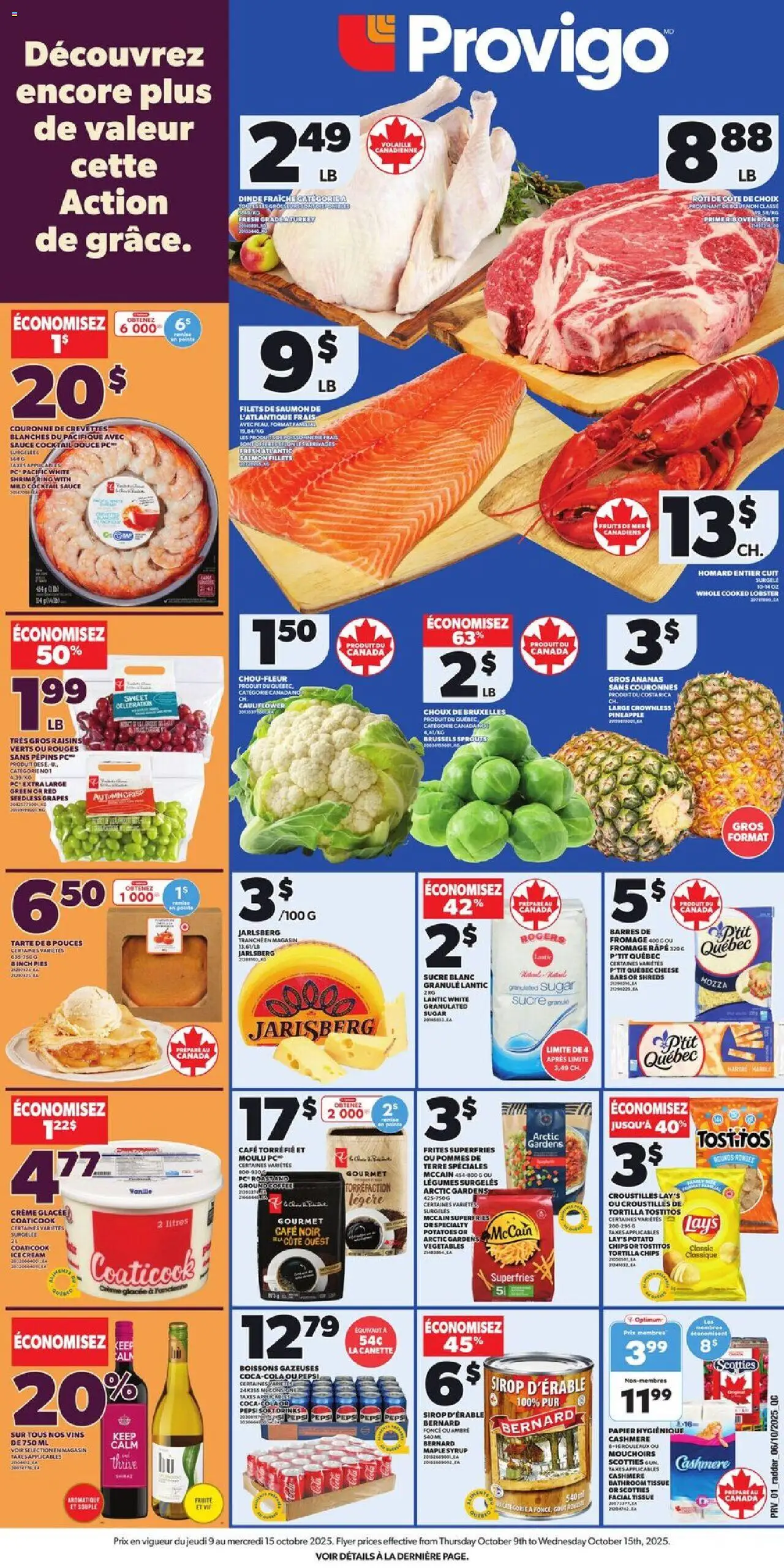 Provigo weekly flyer / circulaire - page 1- valid from Oct 9, 2025