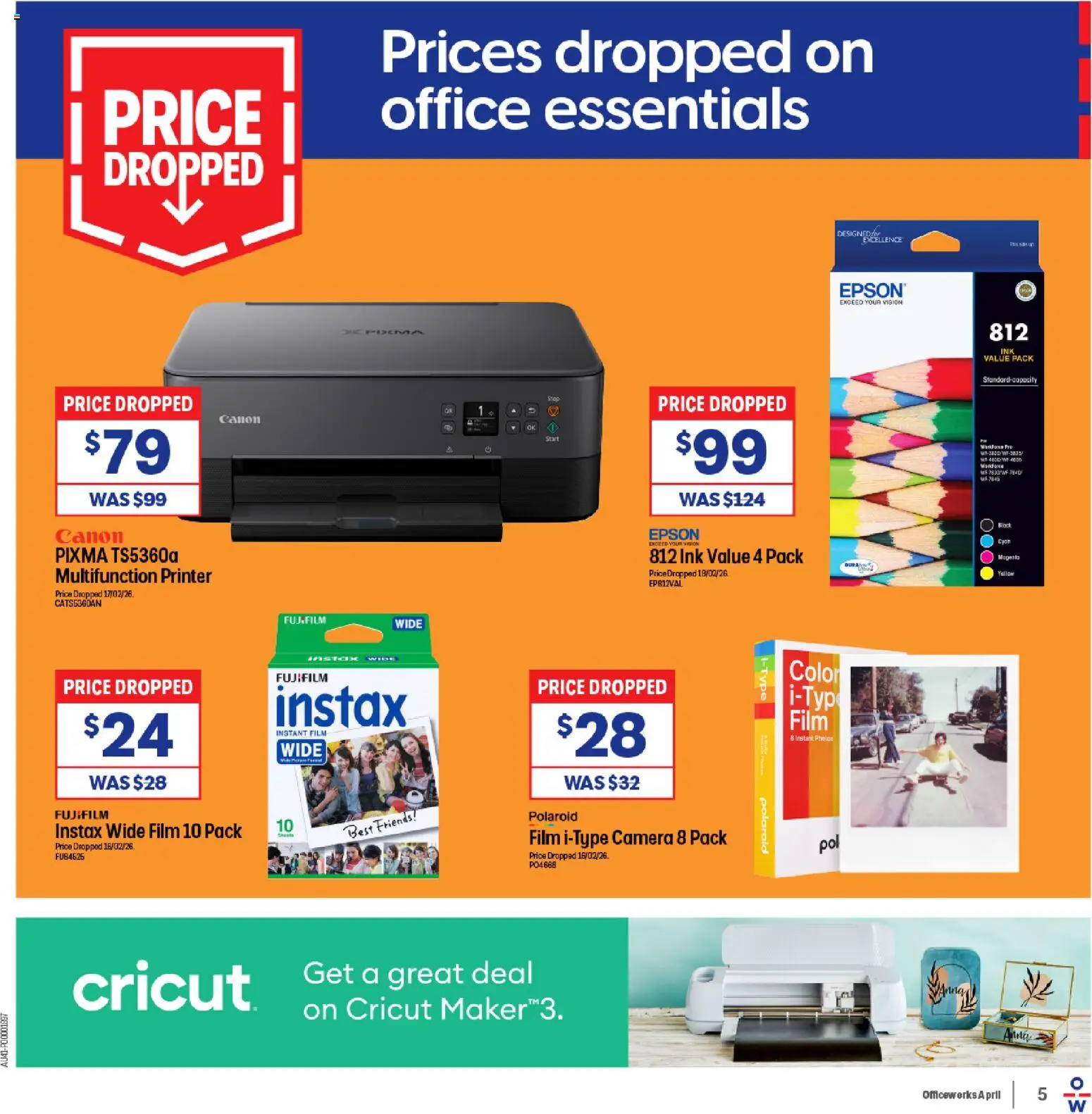 Officeworks catalogue  - page 5- valid from 31/03/2026
