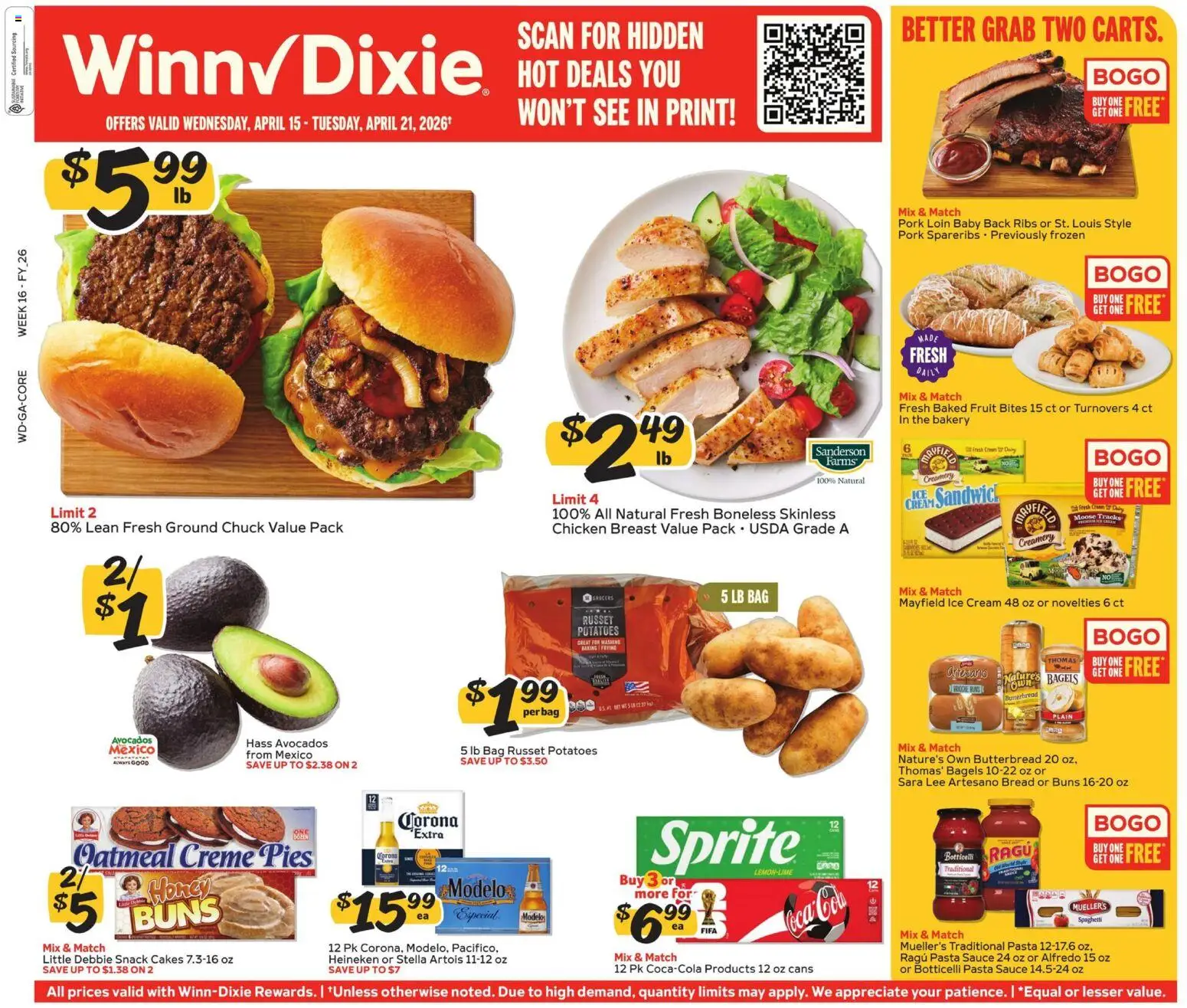 Winn Dixie Weekly Ad - page 1- valid from 04/15/2026