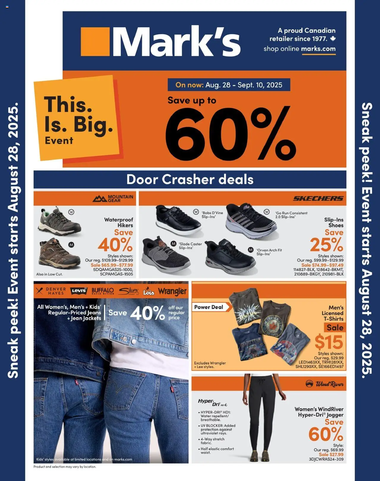 Mark's weekly flyer / circulaire - page 1- valid from Aug 28, 2025