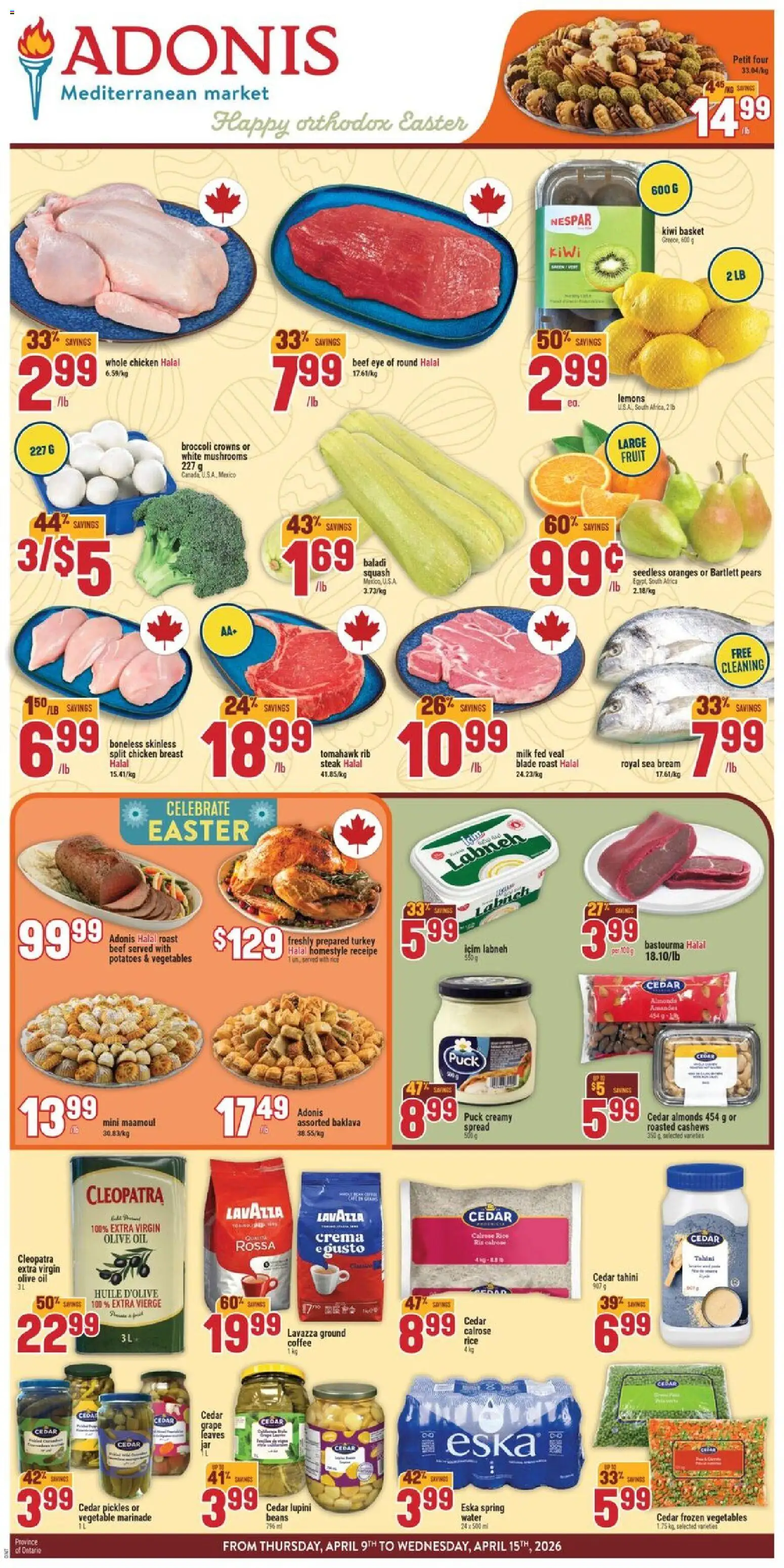 Adonis weekly flyer - page 1- valid from Apr 9, 2026