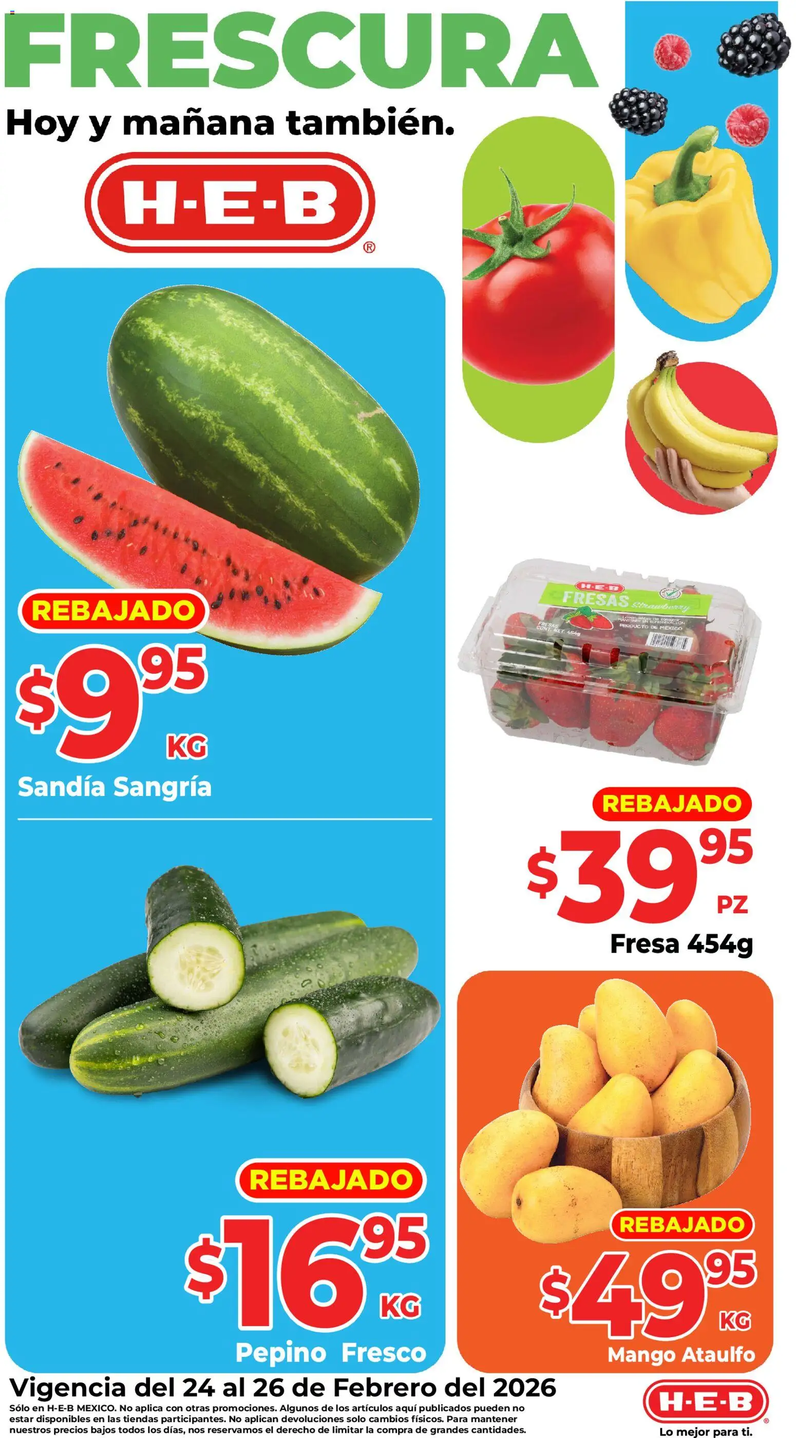 H-E-B folleto Frutas y verduras - página 1- válido desde 24/02/2026