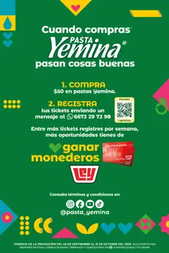 Casa Ley - Folleto - Cuando compras Pasta Yemina, pasan cosas buenas válido desde 06/09/2025