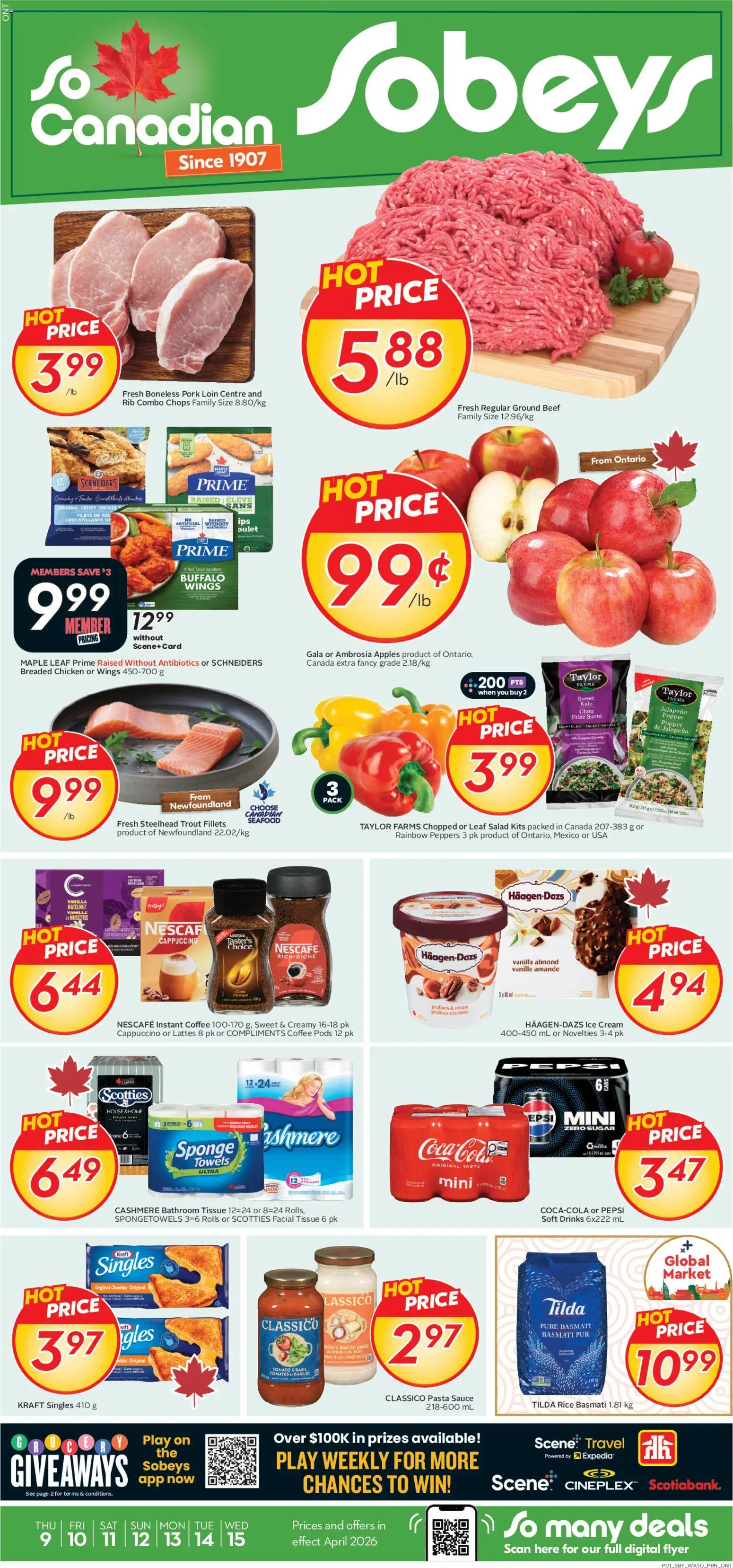 Sobeys weekly flyer / circulaire - page 1- valid from Apr 9, 2026