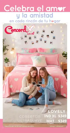Colchas Concord catálogo San Valentín válido desde 01/02/2026