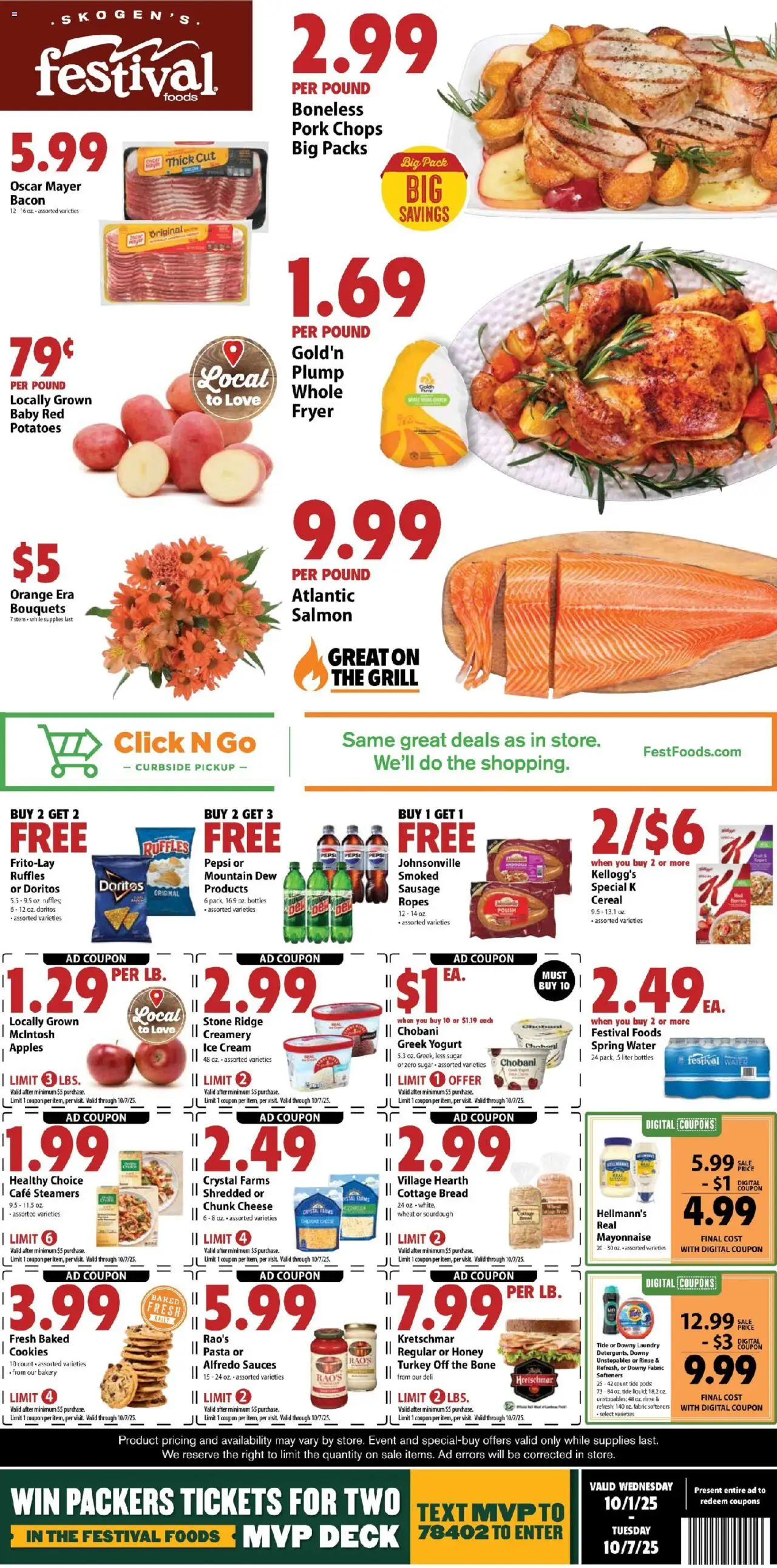 Festival Foods Weekly Ad - page 1- valid from 10/01/2025