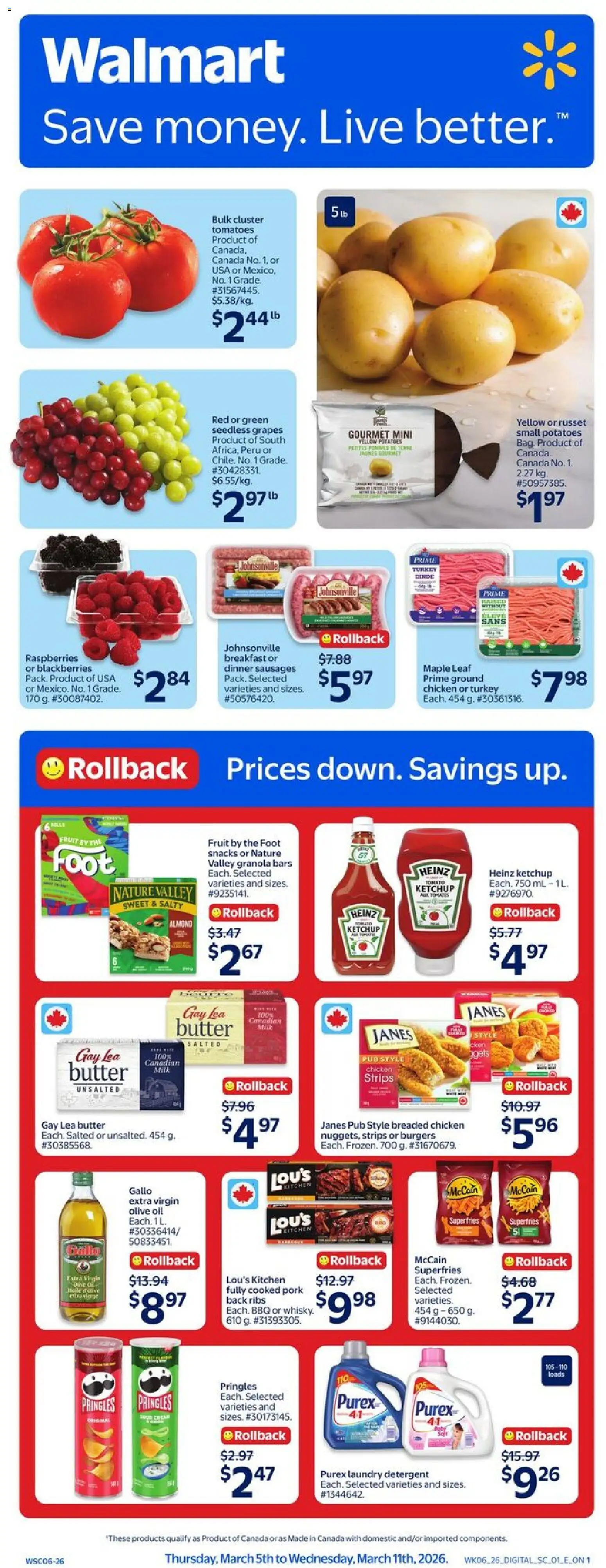 Walmart weekly flyer - page 1- valid from Mar 5, 2026