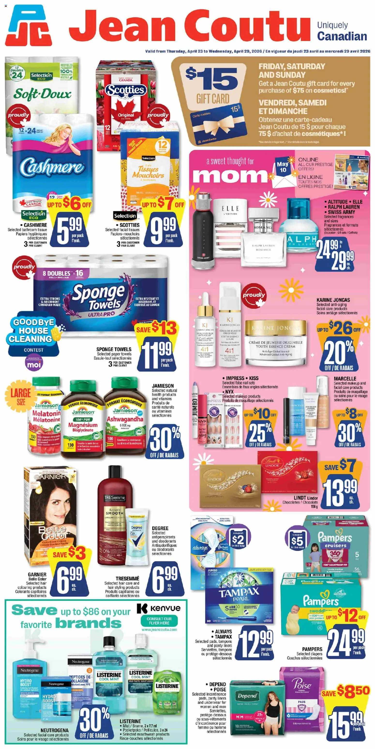 Jean Coutu weekly flyer - page 1- valid from Apr 23, 2026