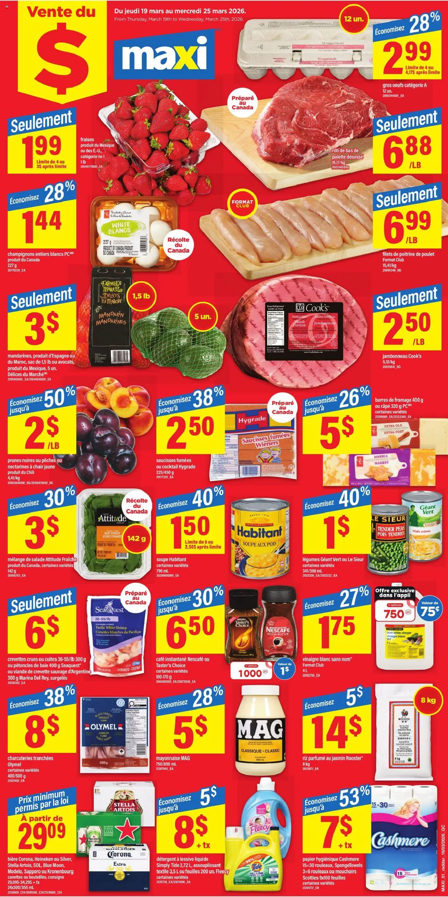 Maxi weekly flyer / circulaire - page 1- valid from Mar 19, 2026