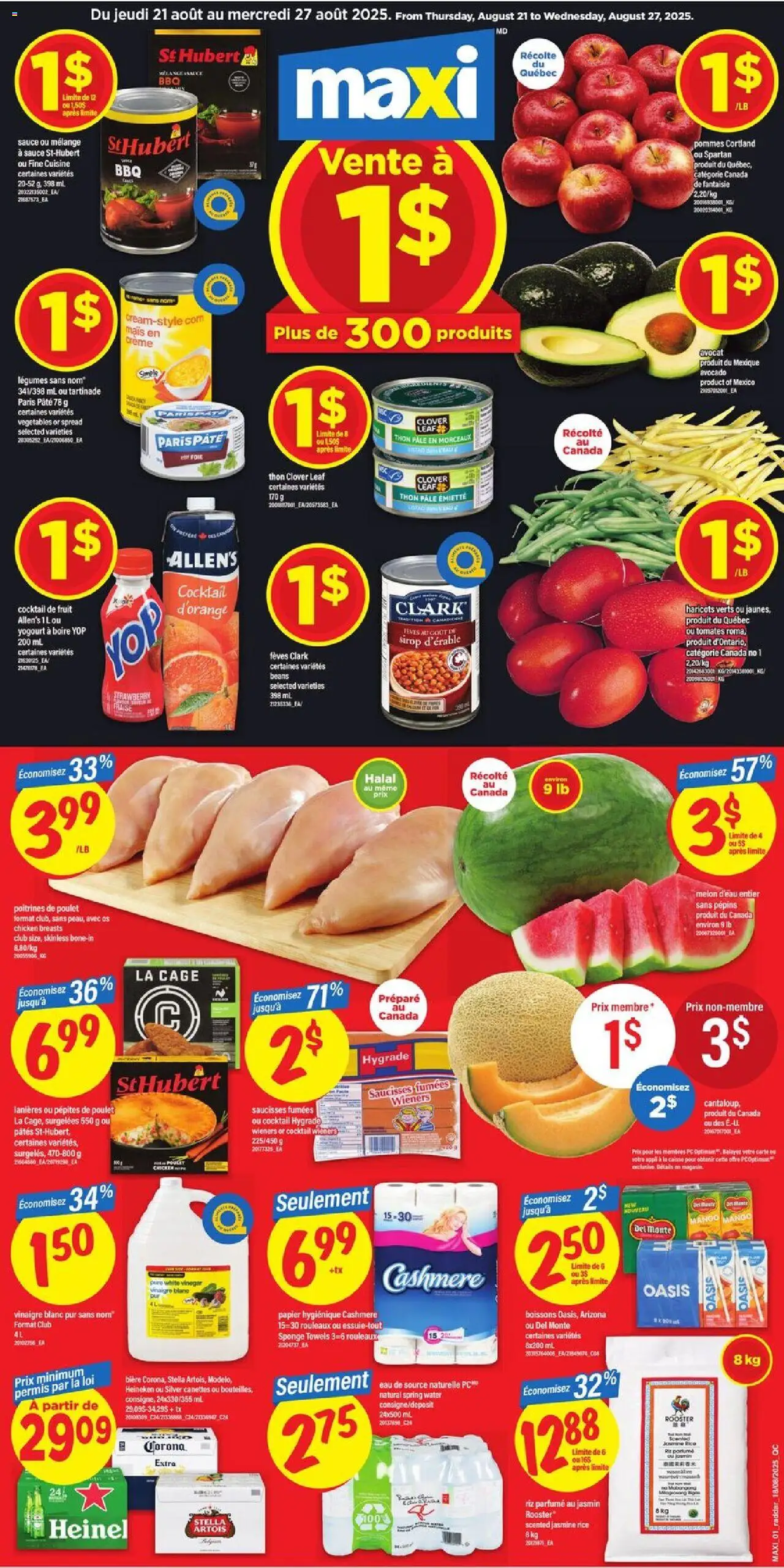 Maxi weekly flyer / circulaire - page 1- valid from Aug 21, 2025